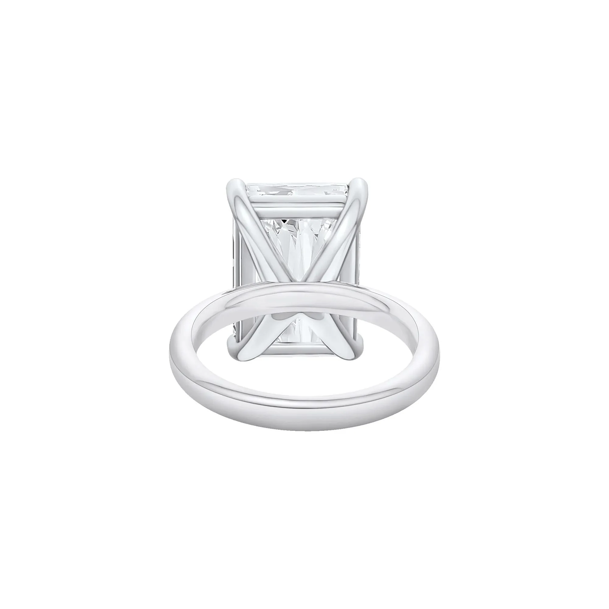 Lab Grown Diamond Radiant-Cut Solitaire Ring Platinum (10 CT.) White Size 12 2mm - Image 4