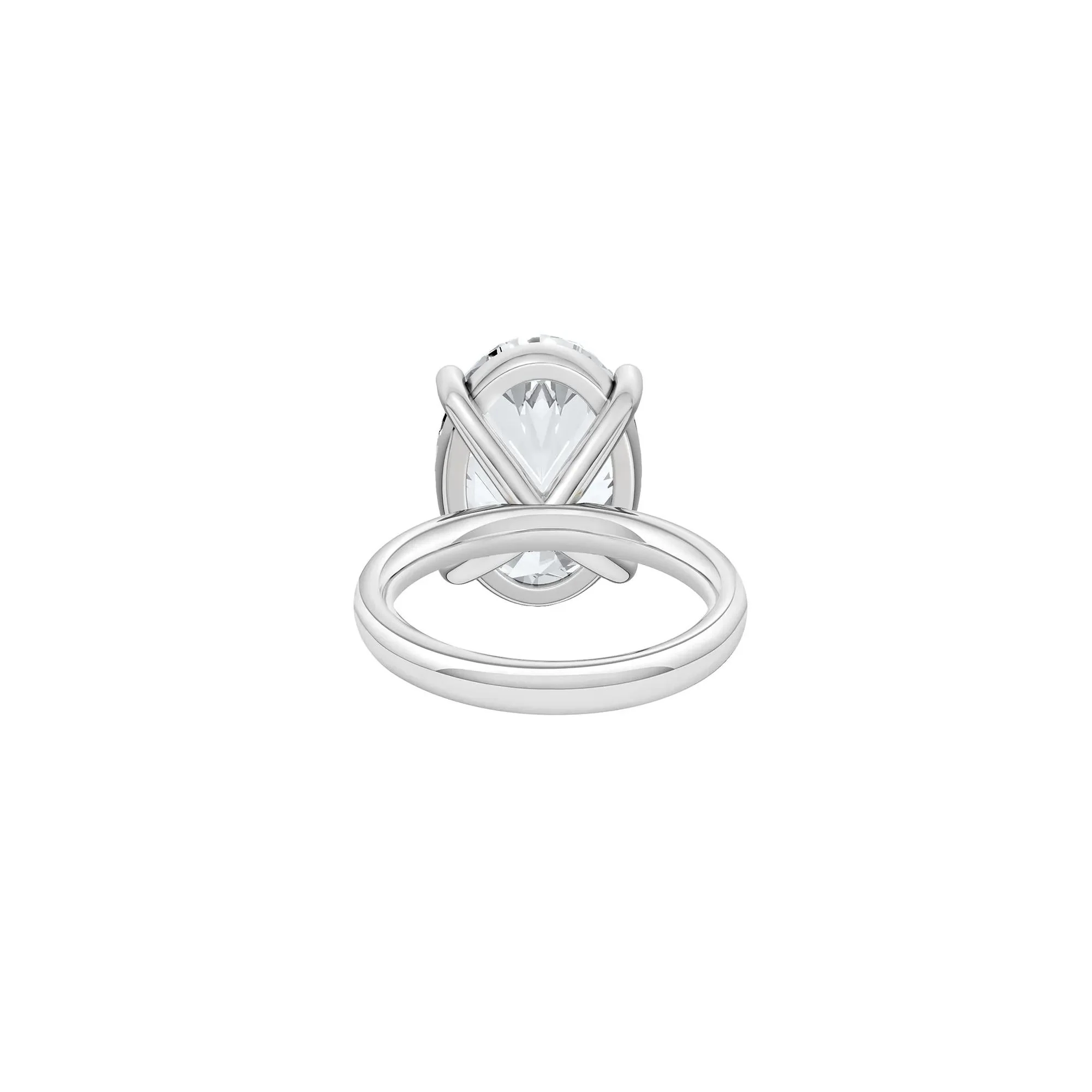 Lab Grown Diamond Oval Solitaire Ring Platinum (7 CT.) White Size 5.5 2mm - Image 4