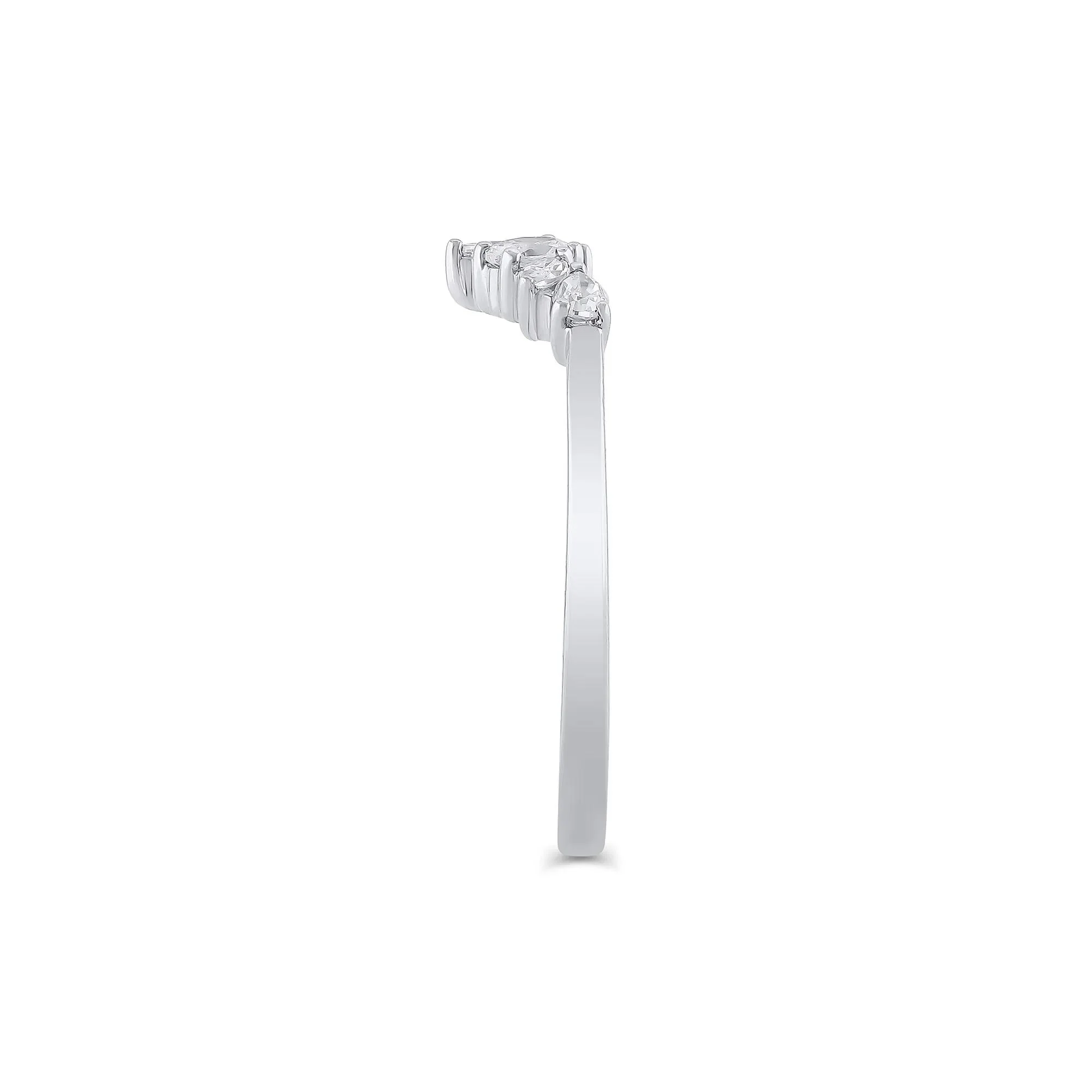 1/3 CT. Tw. Lab Grown Diamond Mixed-Shape Contour Band Ring 14K White Gold Size 8.5 6.5mm - Image 3