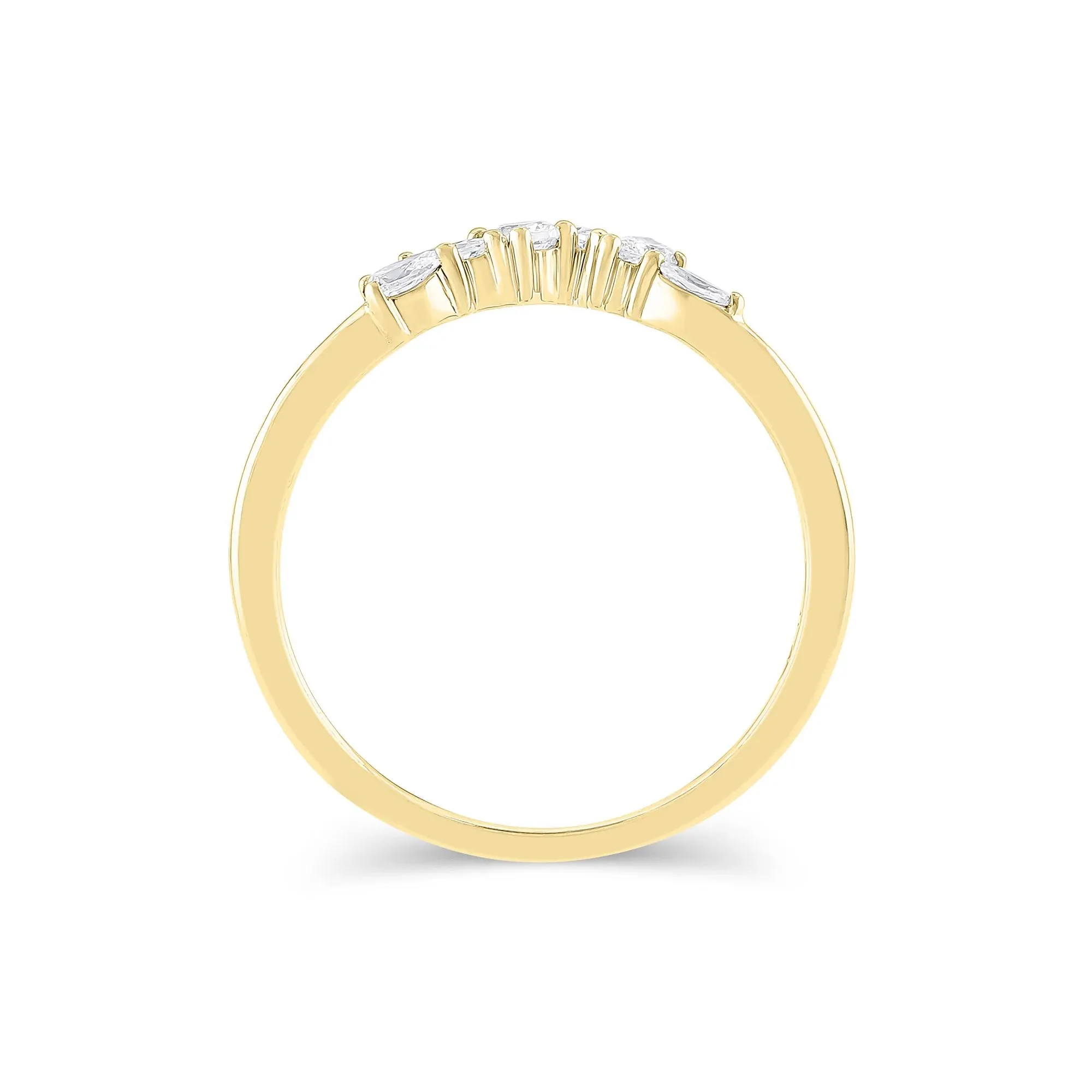 1/3 CT. Tw. Lab Grown Diamond Mixed-Shape Contour Band Ring 14K Yellow Gold Size 7 6.5mm - Image 2