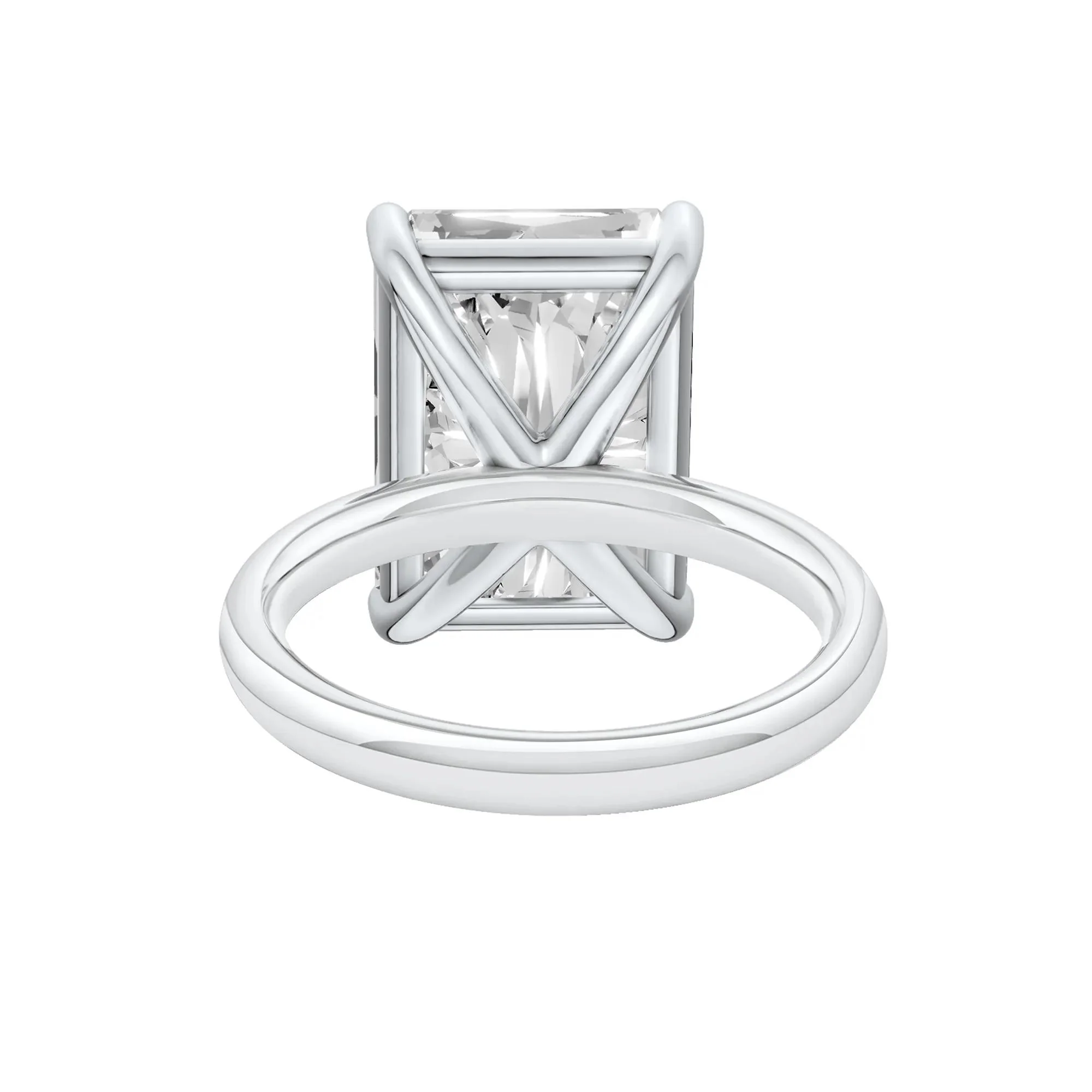 Lab Grown Diamond Radiant-Cut Solitaire Ring Platinum (8 CT.) White Size 10 2mm - Image 4