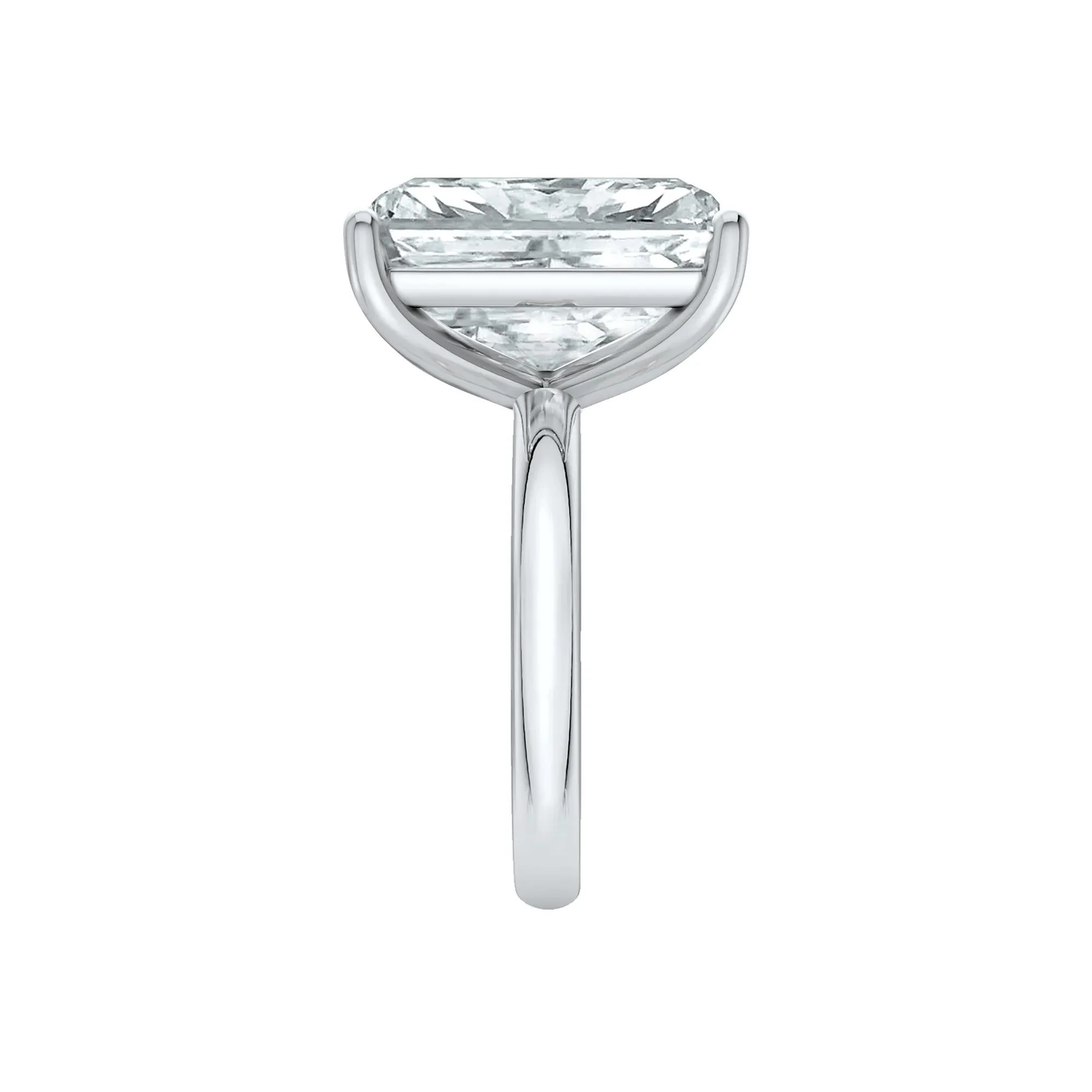 Lab Grown Diamond Radiant-Cut Solitaire Ring Platinum (8 CT.) White Size 6.5 2mm - Image 2