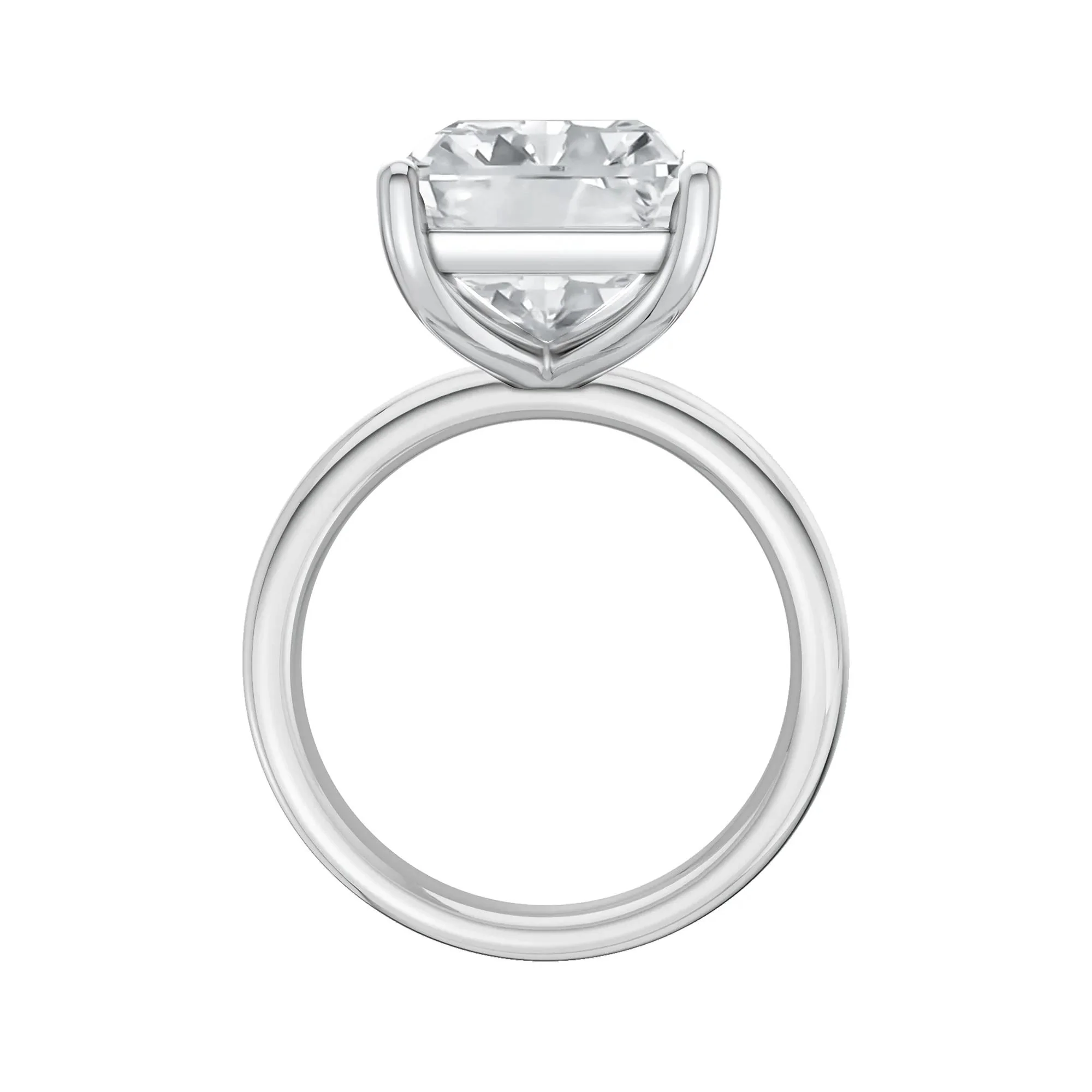 Lab Grown Diamond Radiant-Cut Solitaire Ring Platinum (8 CT.) White Size 9.5 2mm - Image 3