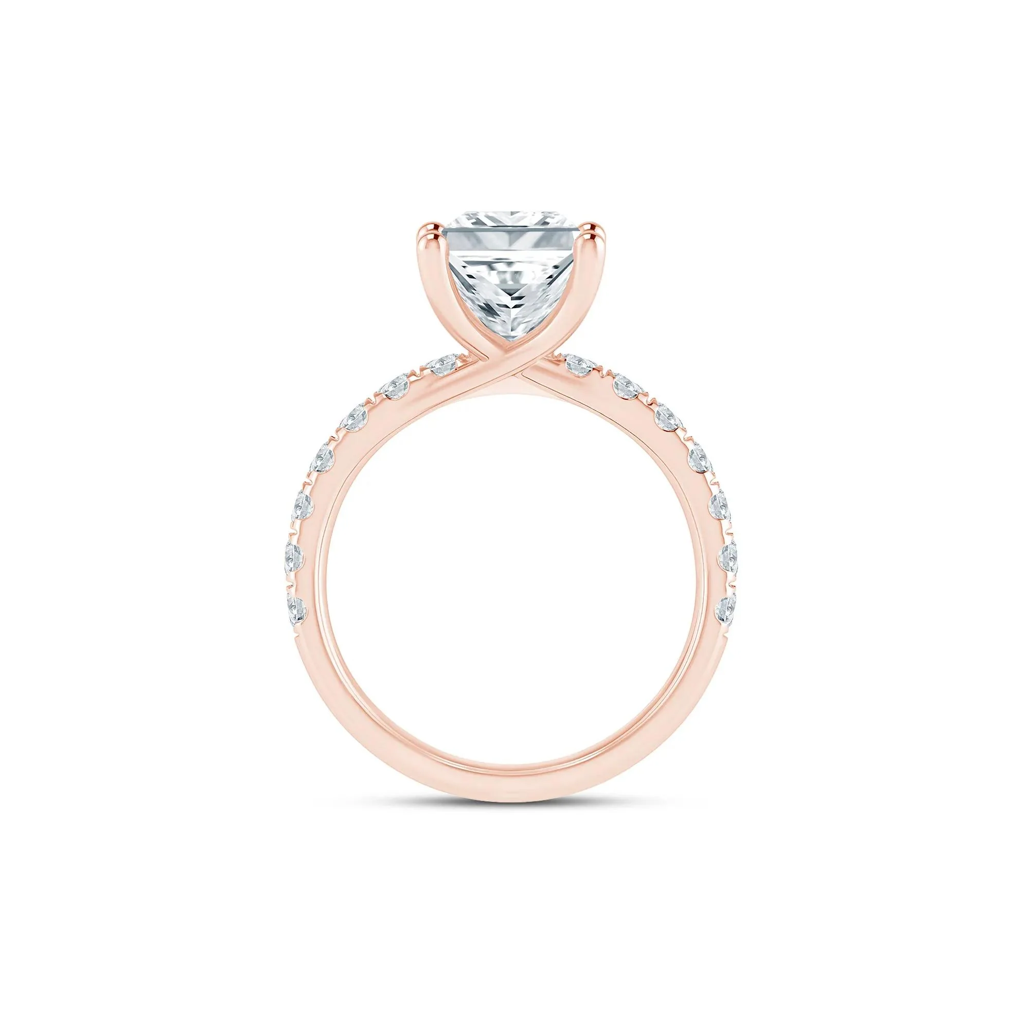 4 1/2 CT. Tw. Lab Grown Diamond Radiant-Cut Engagement Ring 14K Rose Gold Size 7 2mm - Image 2
