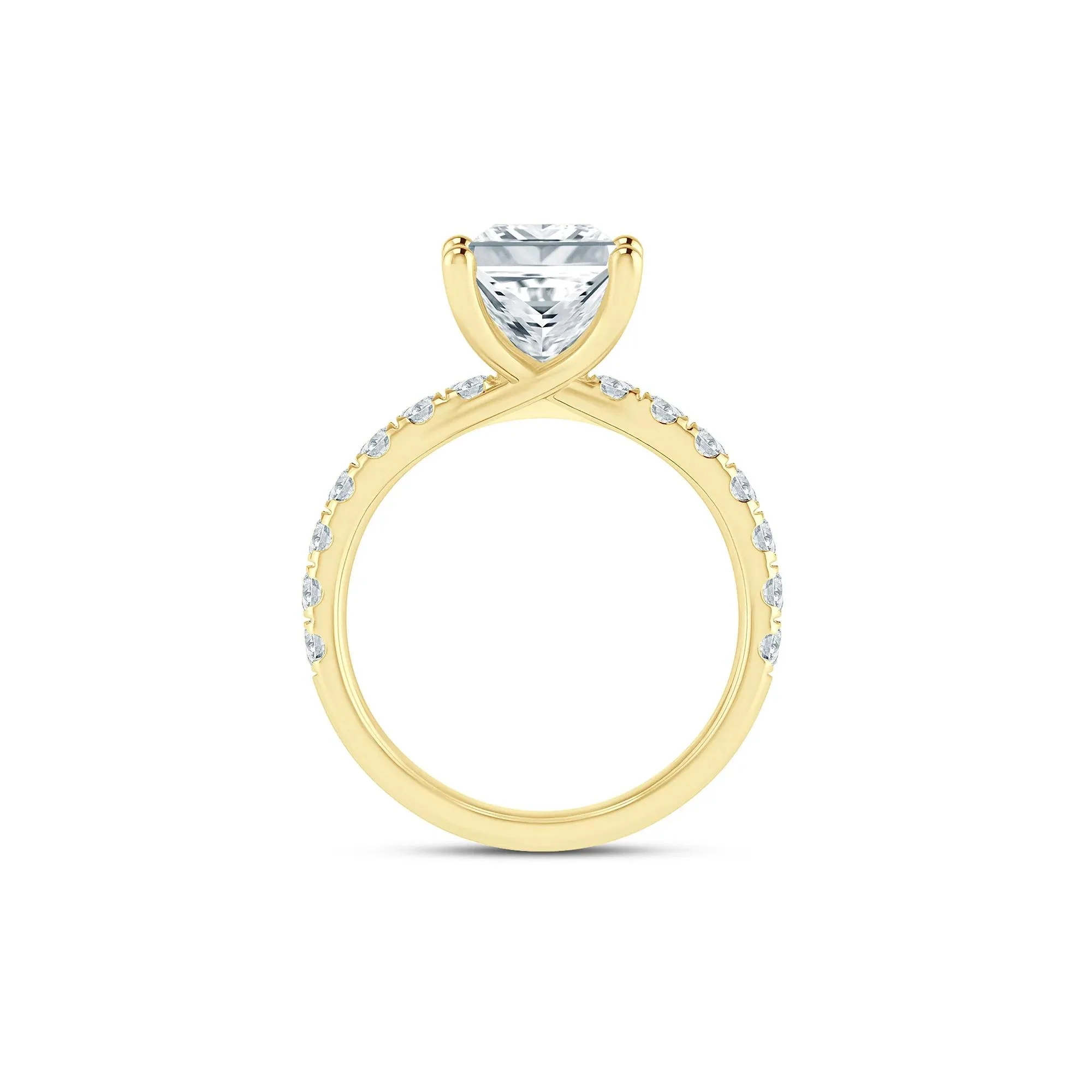 4 1/2 CT. Tw. Lab Grown Diamond Radiant-Cut Engagement Ring 14K Yellow Gold Size 7.5 2mm - Image 2