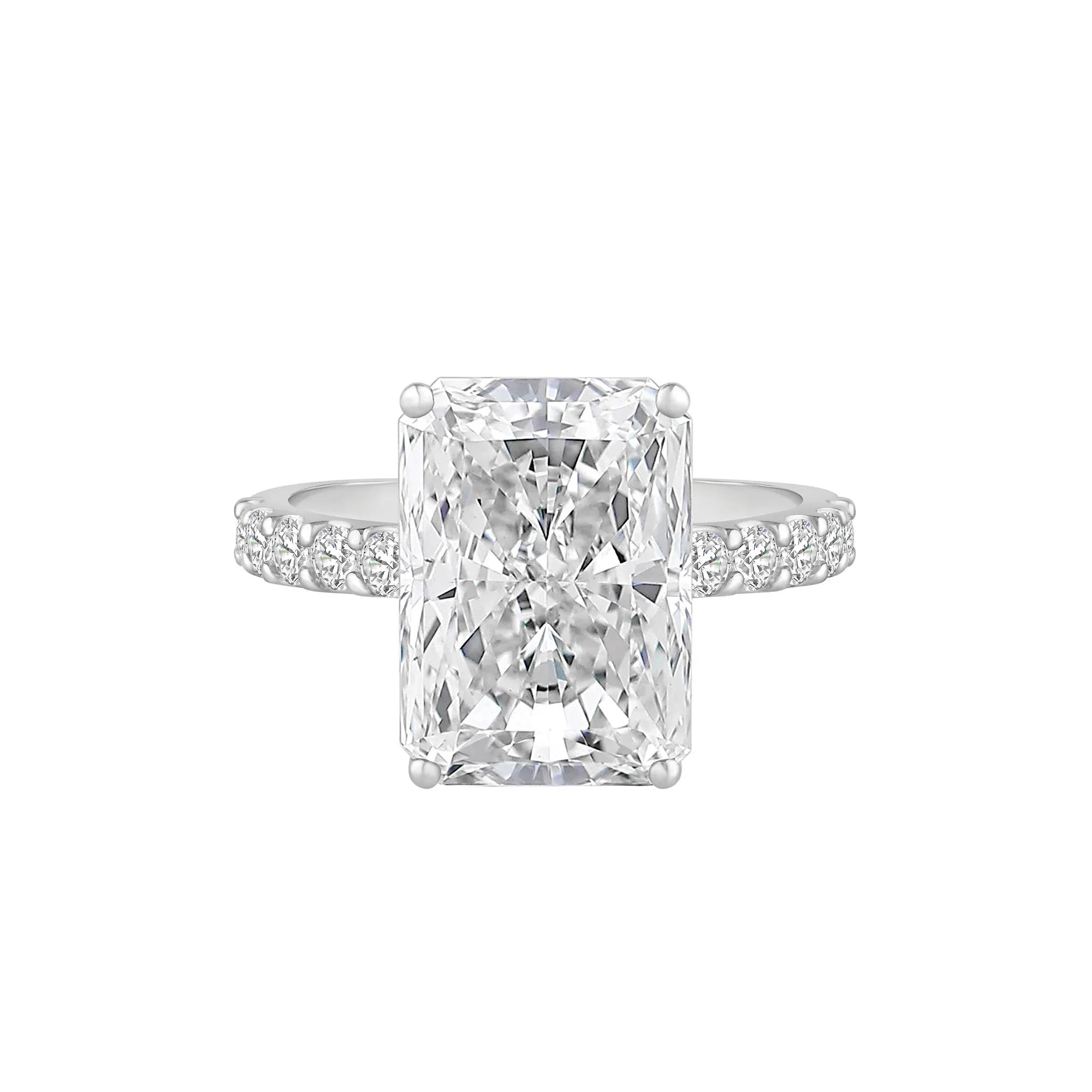 7 3/4 CT. Tw. Lab Grown Diamond Radiant Brilliant-Cut Engagement Ring 14K White Gold Size 5