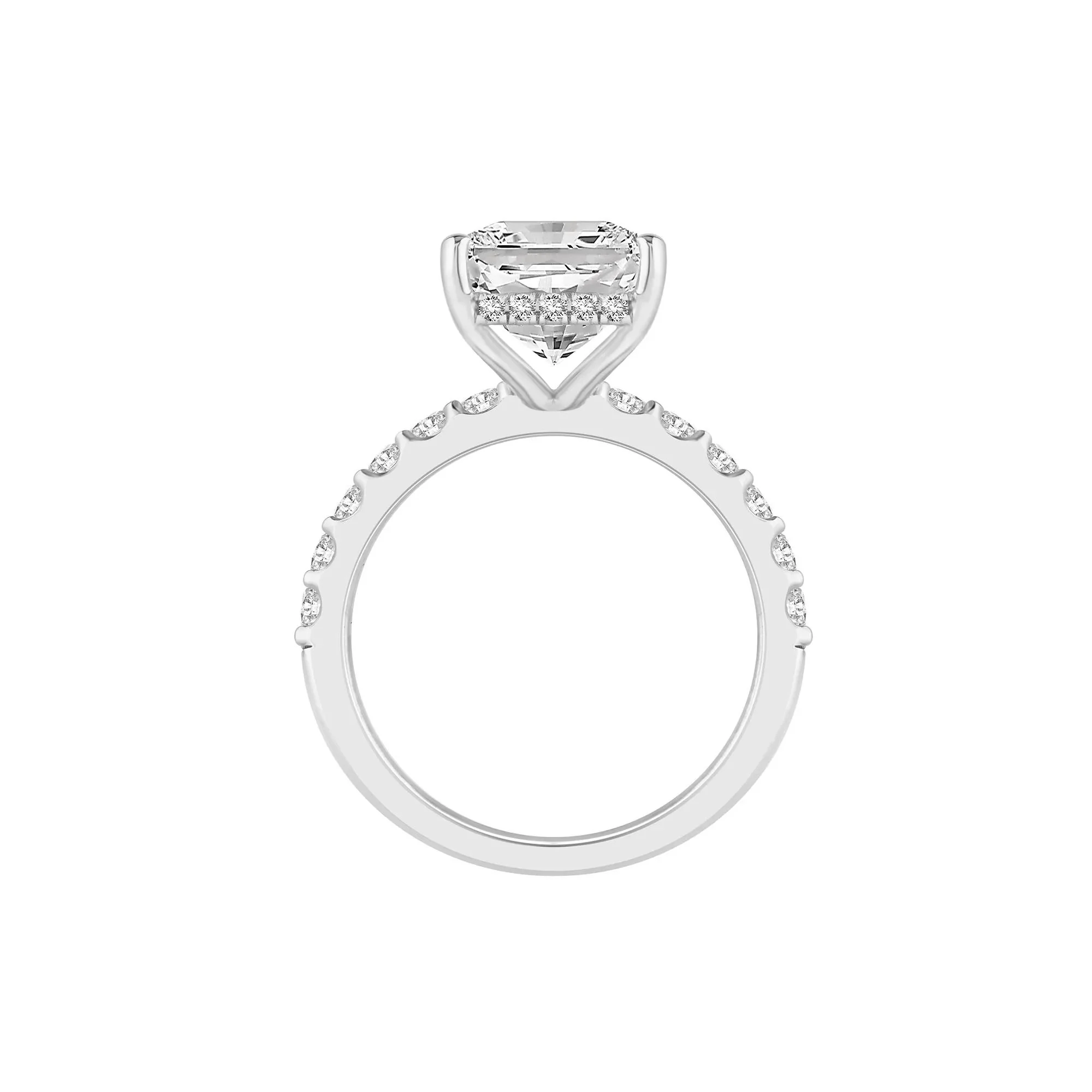 7 3/4 CT. Tw. Lab Grown Diamond Radiant Brilliant-Cut Engagement Ring 14K White Gold Size 5 - Image 2