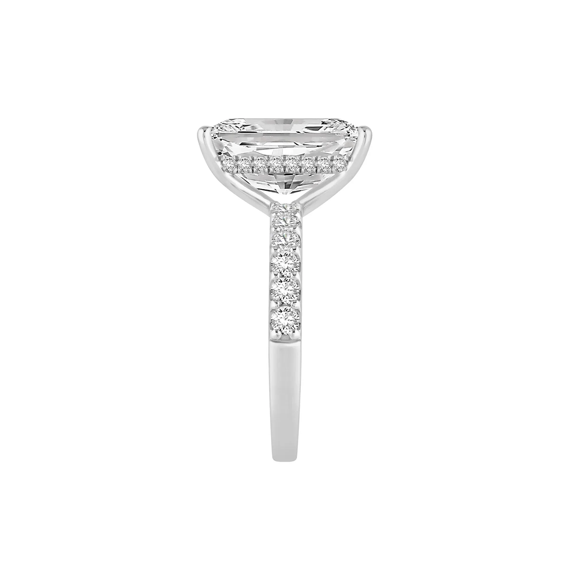 7 3/4 CT. Tw. Lab Grown Diamond Radiant Brilliant-Cut Engagement Ring 14K White Gold Size 6 - Image 3