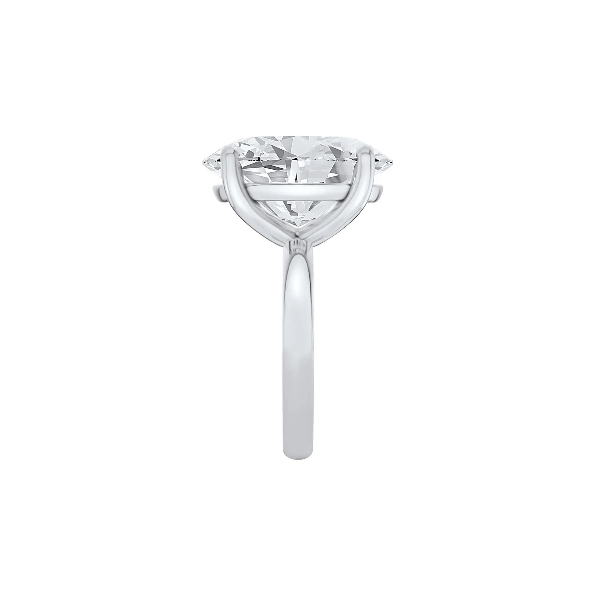 Lab Grown Diamond Oval Solitaire Ring Platinum (8 CT.) White Size 4.5 2mm - Image 3