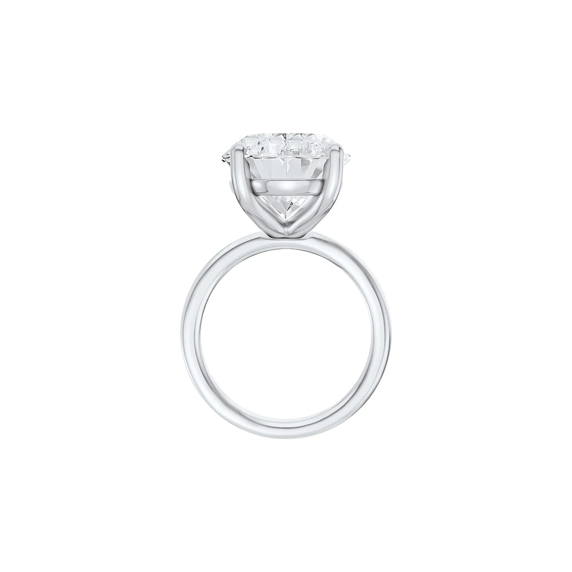 Lab Grown Diamond Oval Solitaire Ring Platinum (8 CT.) White Size 9 2mm - Image 2