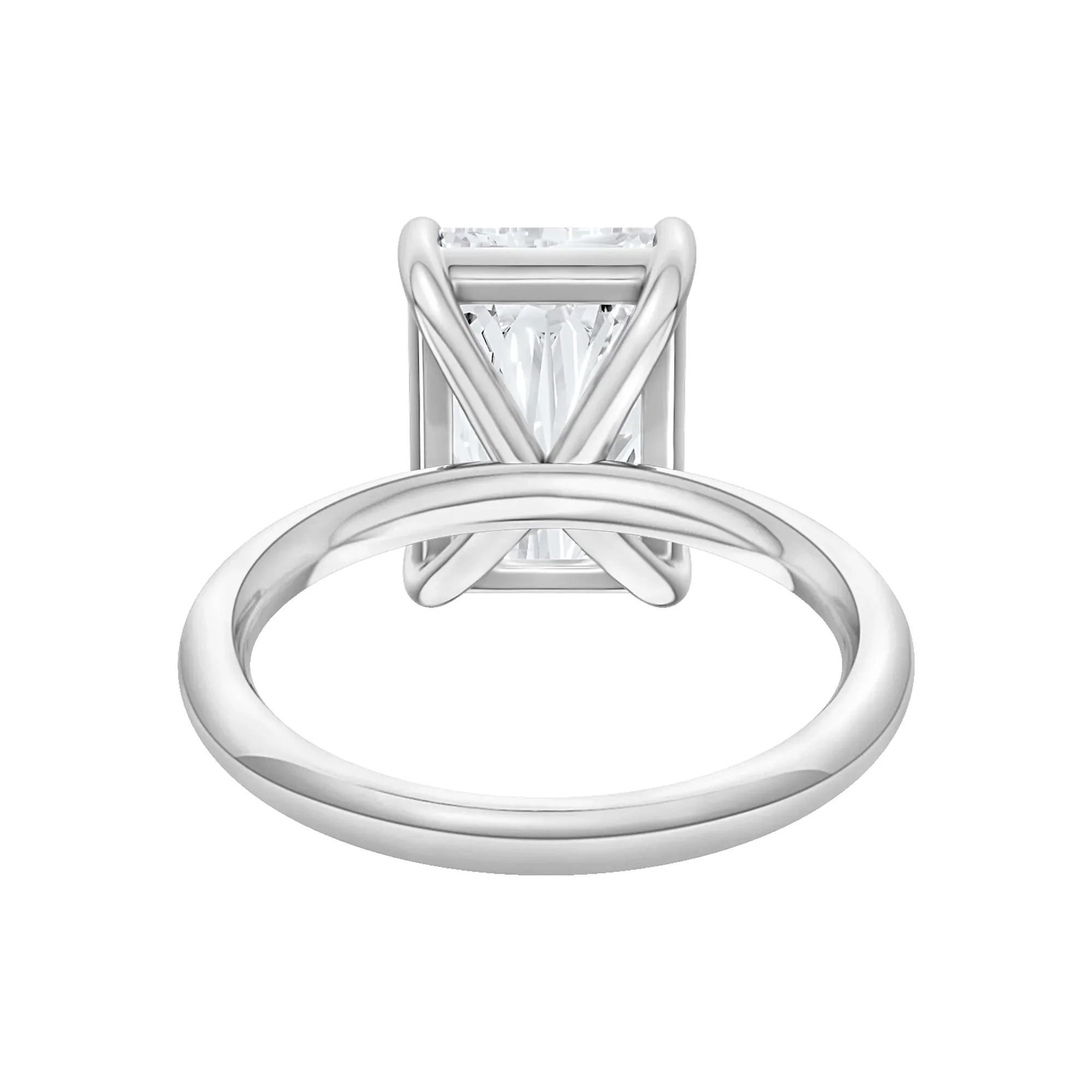 Lab Grown Diamond Radiant-Cut Solitaire Ring 14K White Gold (5 CT.) Size 10 2mm - Image 4