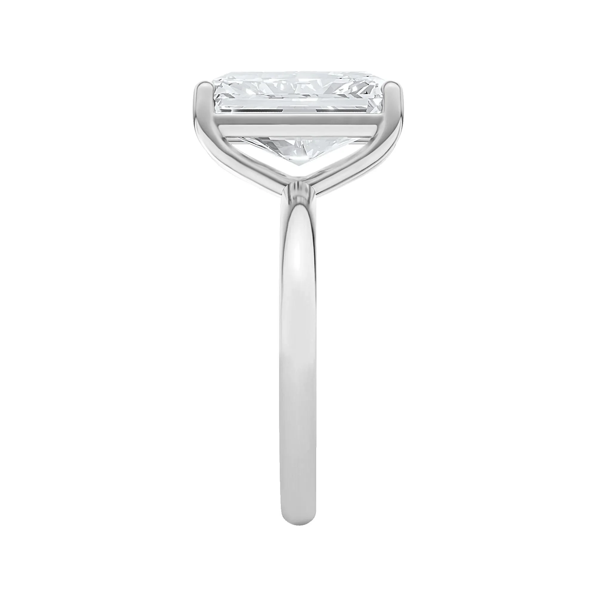 Lab Grown Diamond Radiant-Cut Solitaire Ring 14K White Gold (5 CT.) Size 5 2mm - Image 3