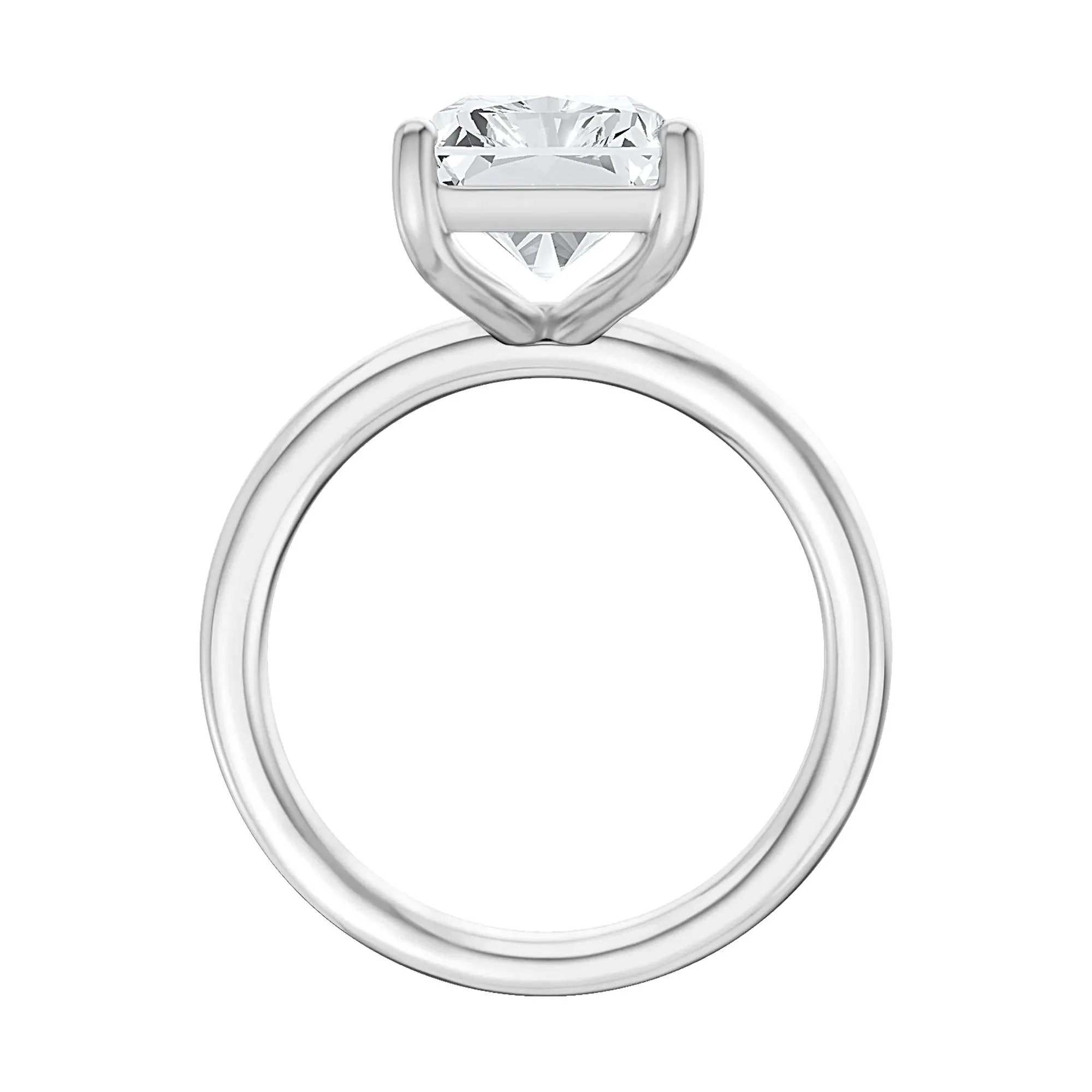 Lab Grown Diamond Radiant-Cut Solitaire Ring 14K White Gold (5 CT.) Size 7 2mm - Image 2