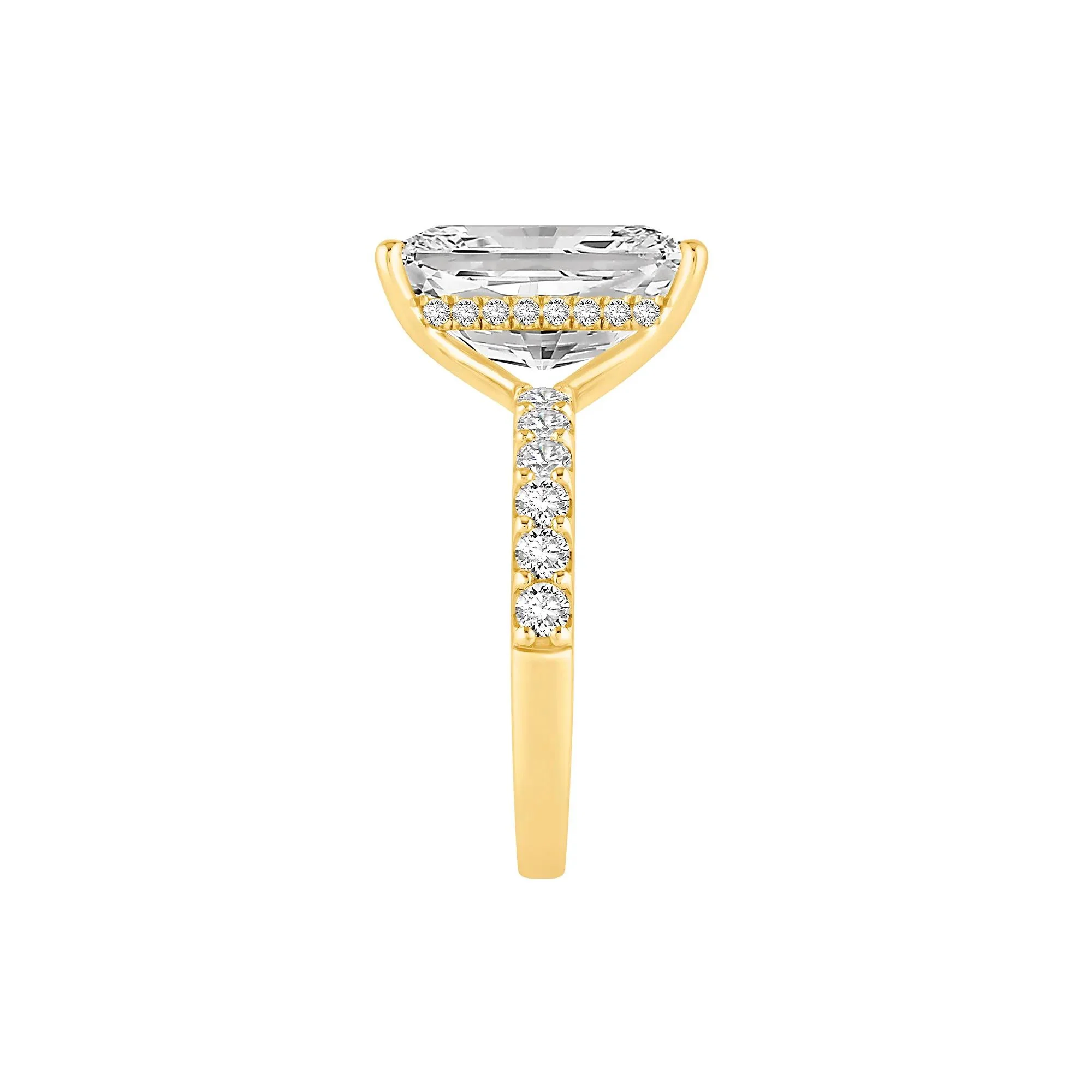 7 3/4 CT. Tw. Lab Grown Diamond Radiant Brilliant-Cut Engagement Ring 14K White Gold Yellow Size 5 - Image 3