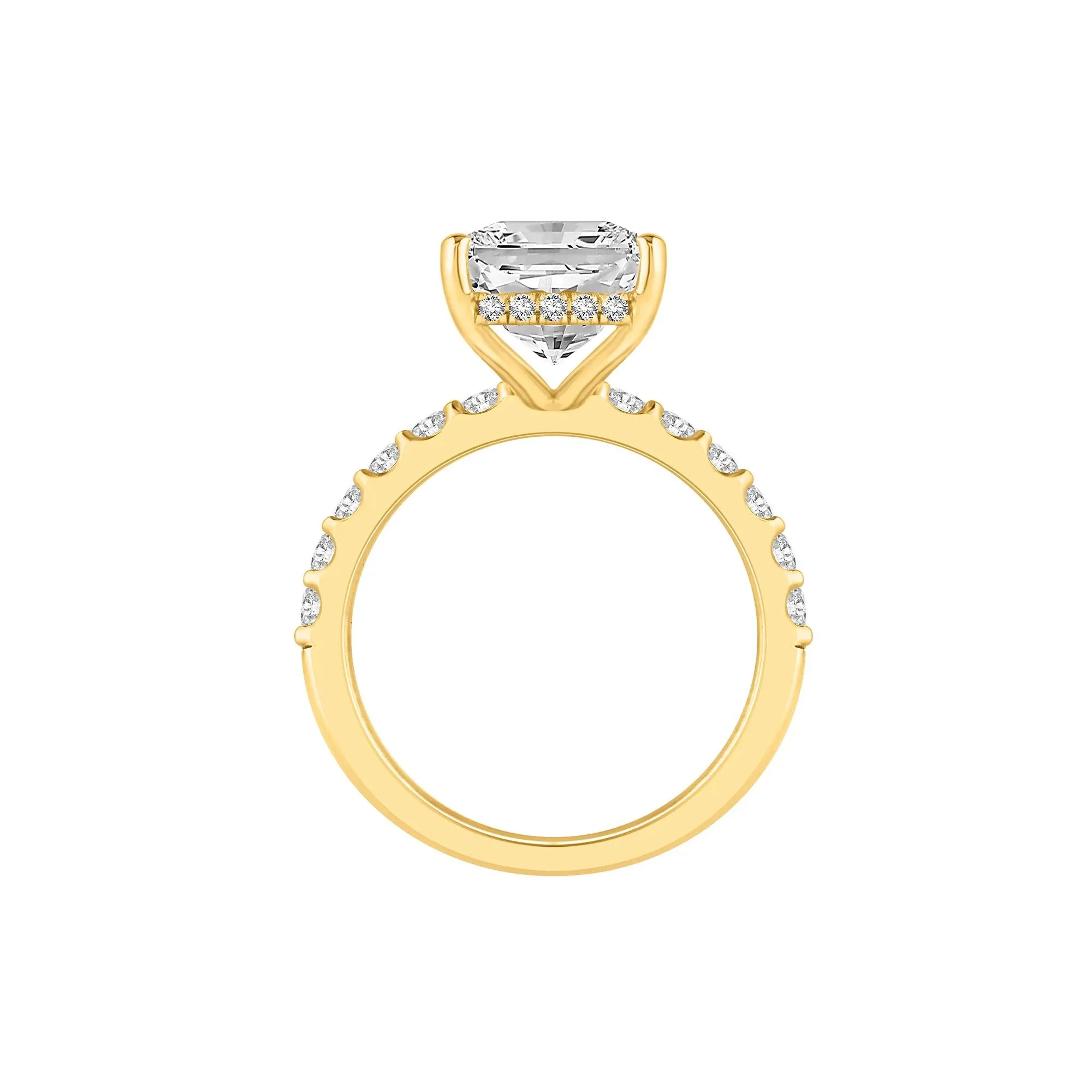 7 3/4 CT. Tw. Lab Grown Diamond Radiant Brilliant-Cut Engagement Ring 14K White Gold Yellow Size 6.5 - Image 2