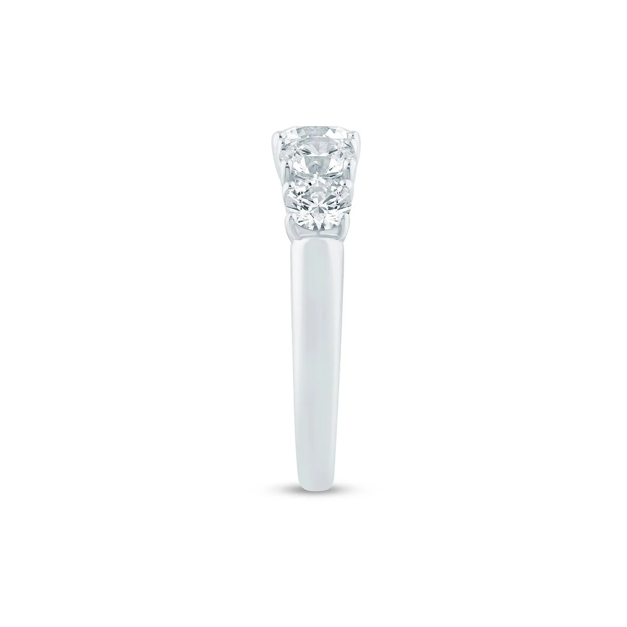 2 CT. Tw. Diamond Five-Stone Anniversary Band Ring 14K White Gold Size 7 2mm - Image 3