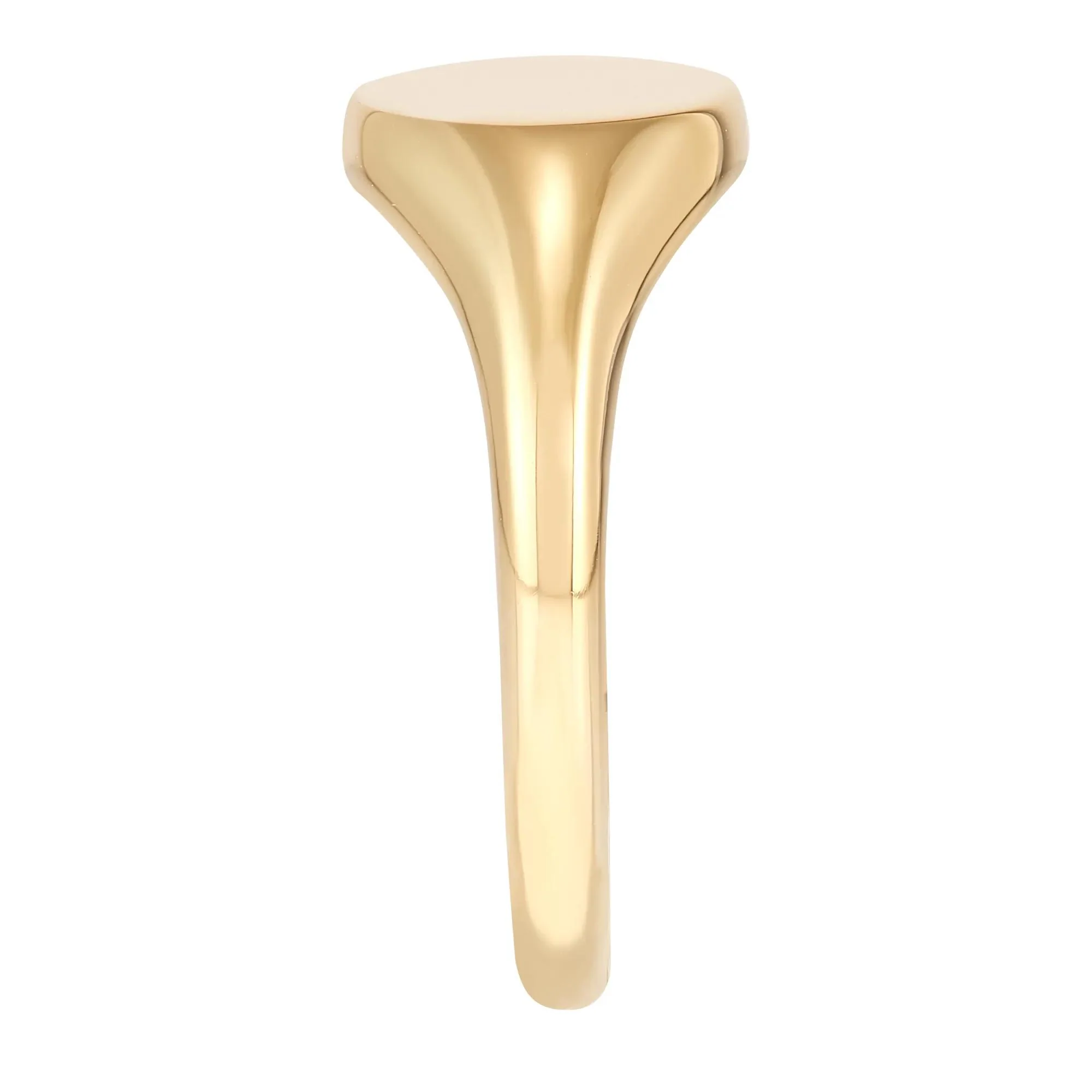 Polished Round Signet Ring 14K Yellow Gold Size 5.5 - Image 2
