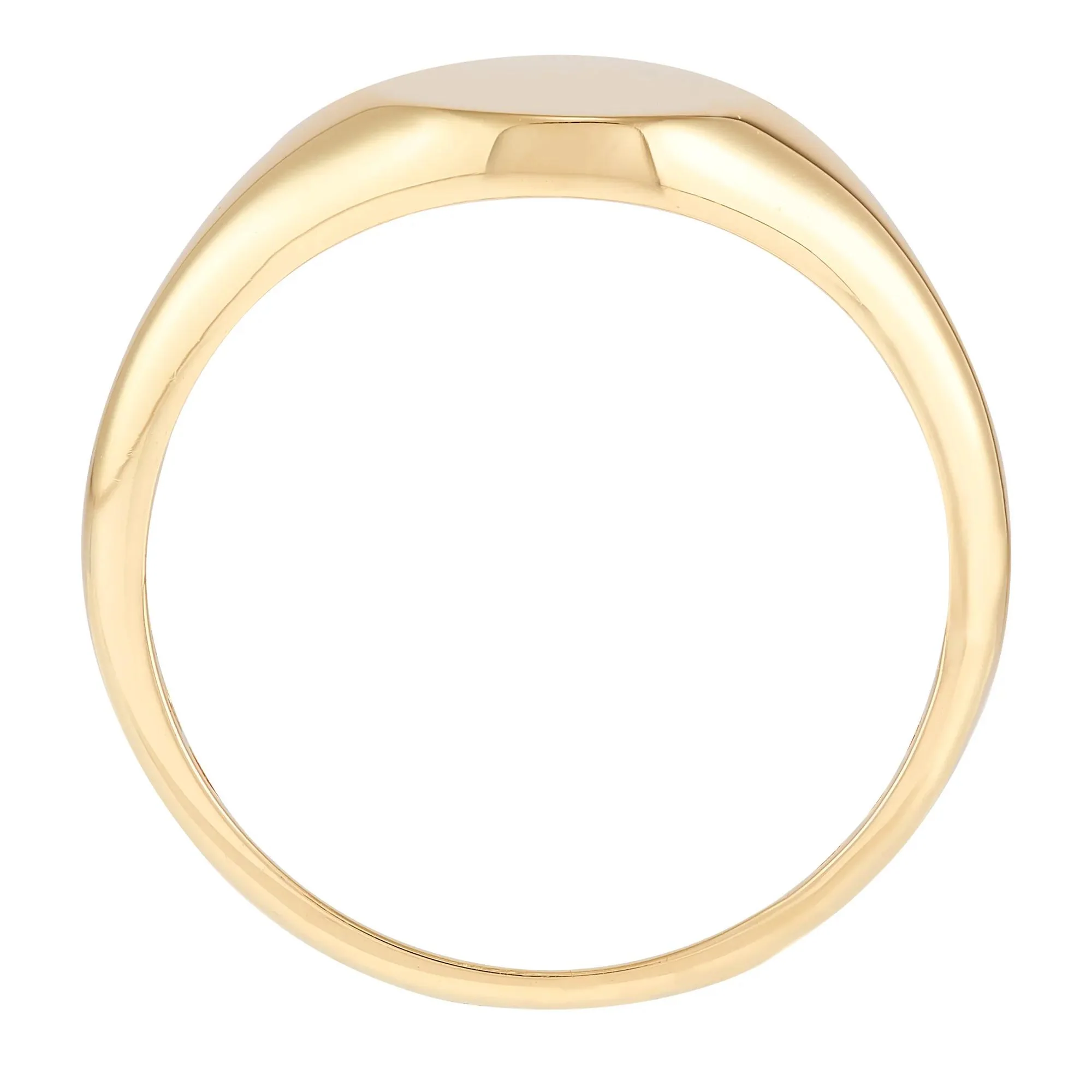 Polished Round Signet Ring 14K Yellow Gold Size 8 - Image 3