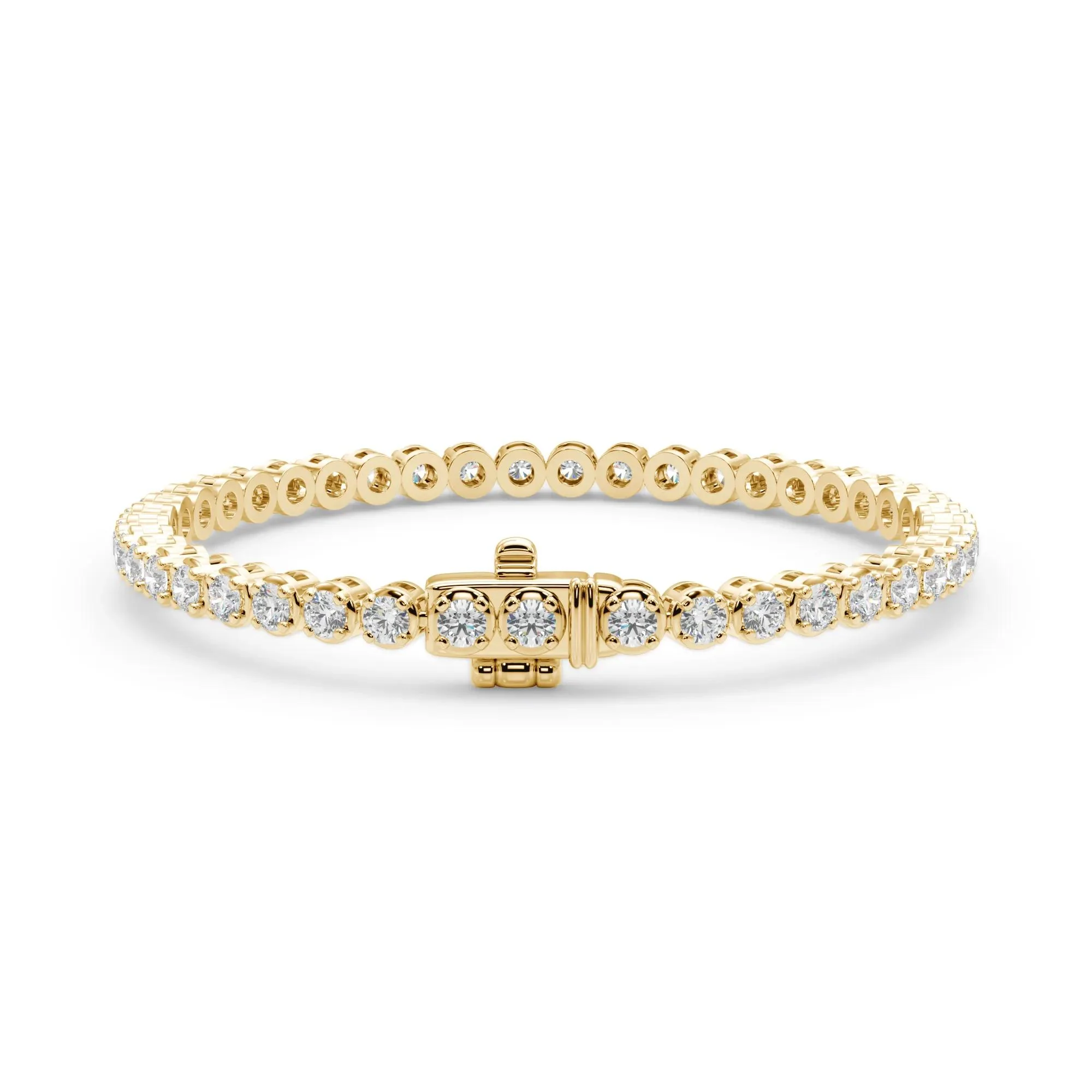 2 1/7 CT. Tw. Lab Grown Diamond Tennis Bracelet 14K Yellow Gold Size 7.5" - Image 2