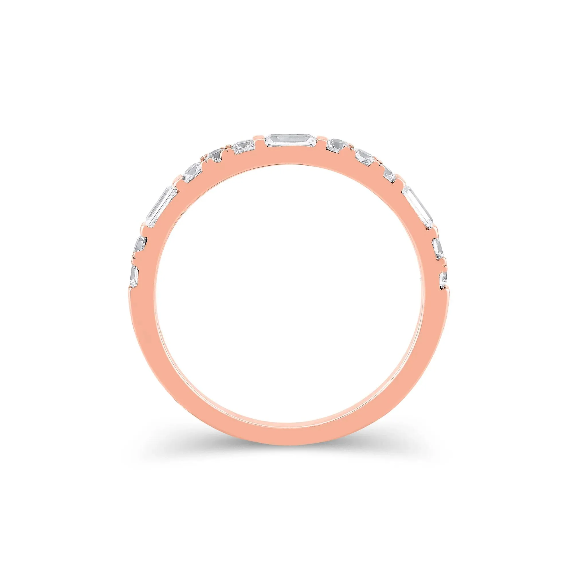 1/2 CT. Tw. Lab Grown Diamond Mixed Shape Anniversary Band Ring 10K Rose Gold Size 8.5 2mm - Image 2