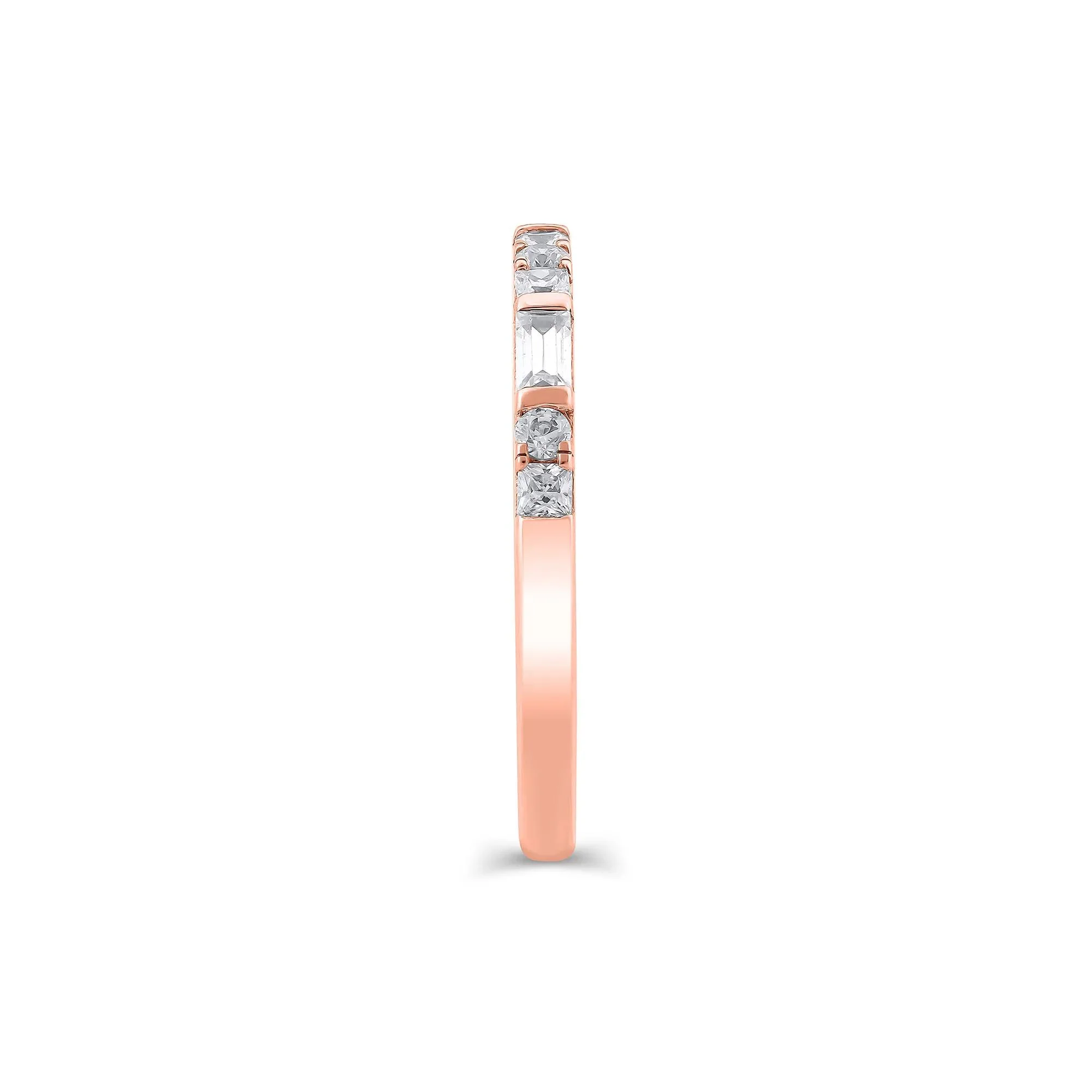 1/2 CT. Tw. Lab Grown Diamond Mixed Shape Anniversary Band Ring 10K Rose Gold Size 8.5 2mm - Image 3