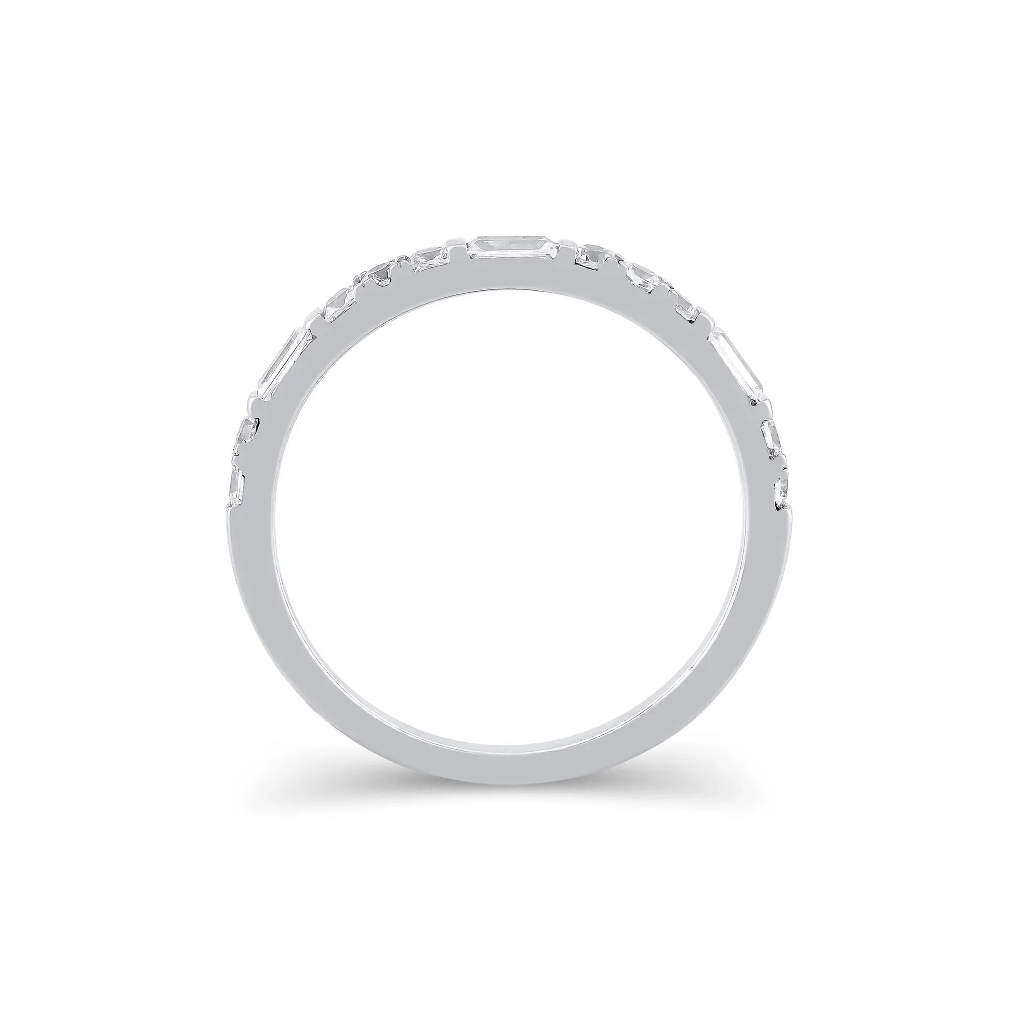1/2 CT. Tw. Lab Grown Diamond Mixed Shape Anniversary Band Ring 10K White Gold Size 5 2mm - Image 2