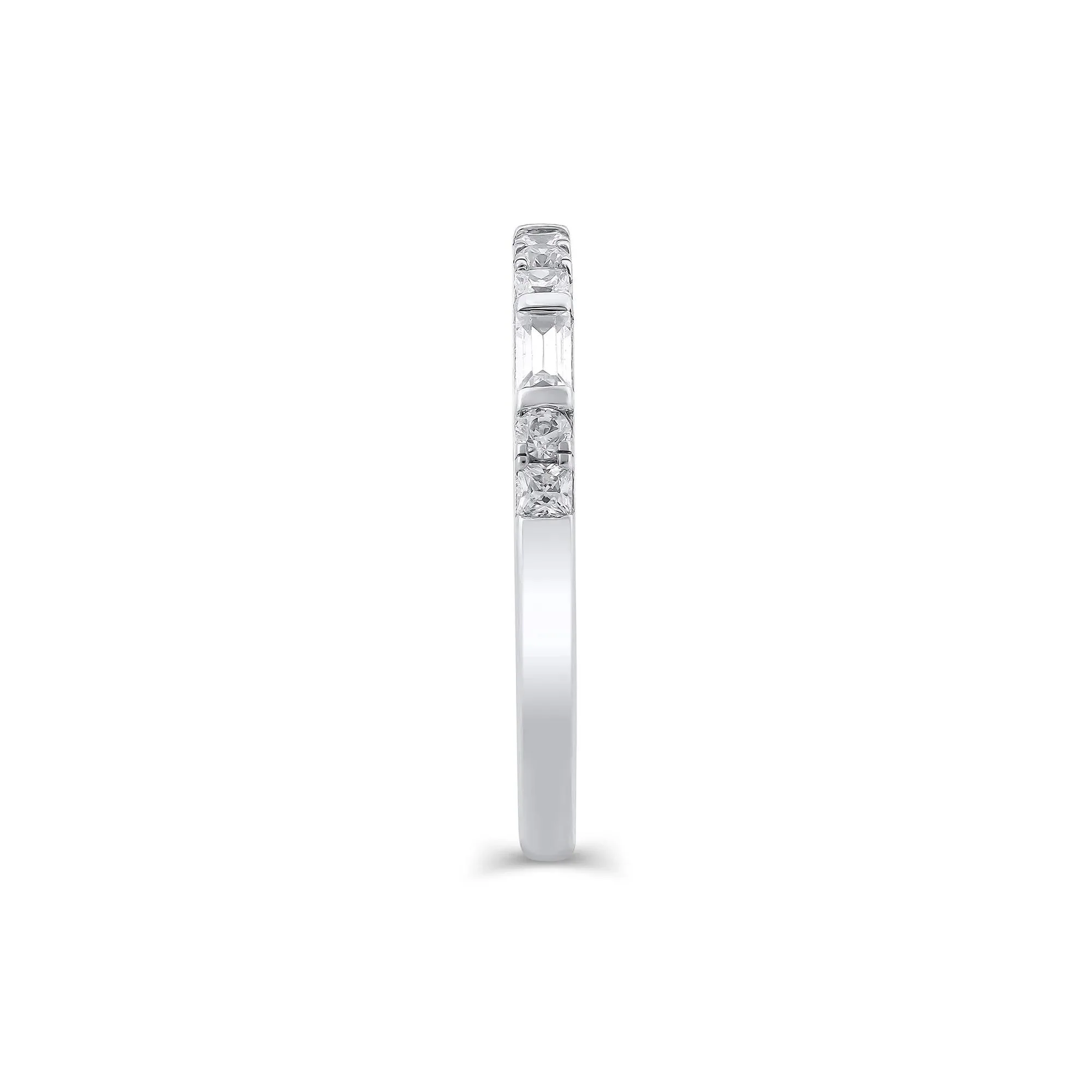 1/2 CT. Tw. Lab Grown Diamond Mixed Shape Anniversary Band Ring 10K White Gold Size 8 2mm - Image 3