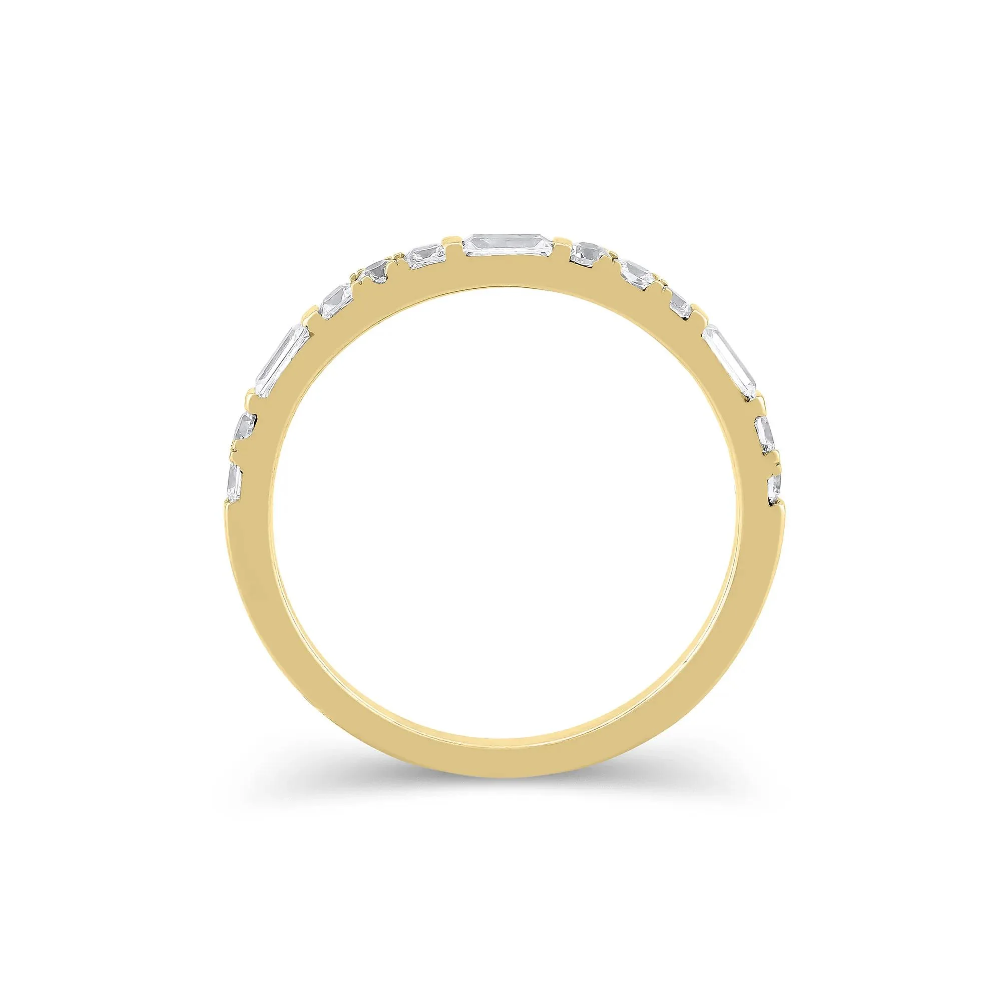 1/2 CT. Tw. Lab Grown Diamond Mixed Shape Anniversary Band Ring 10K Yellow Gold Size 5.5 2mm - Image 2