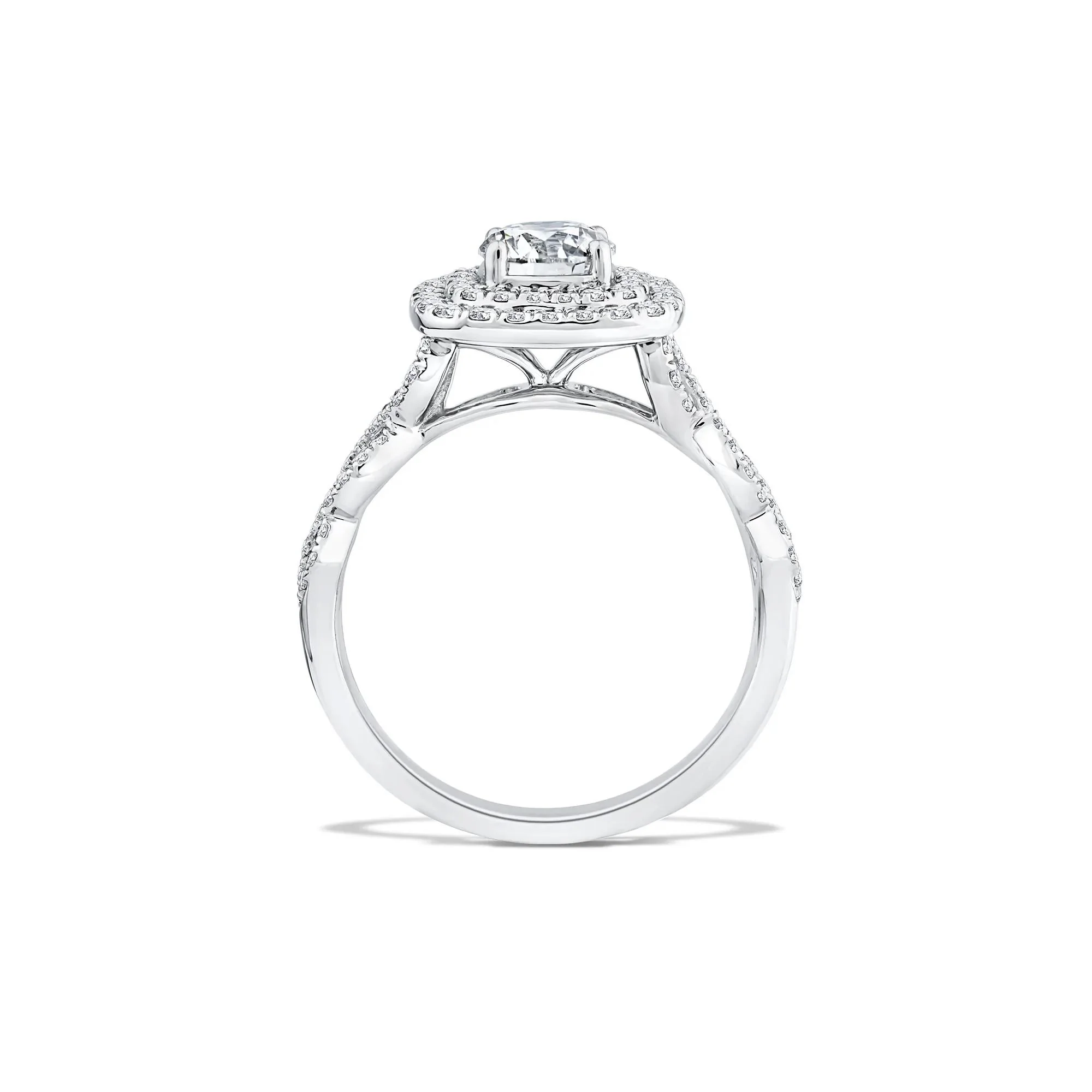 1/5 CT. Tw. Lab Grown Diamond Engagement Ring 10K White Gold Size 7 - Image 2
