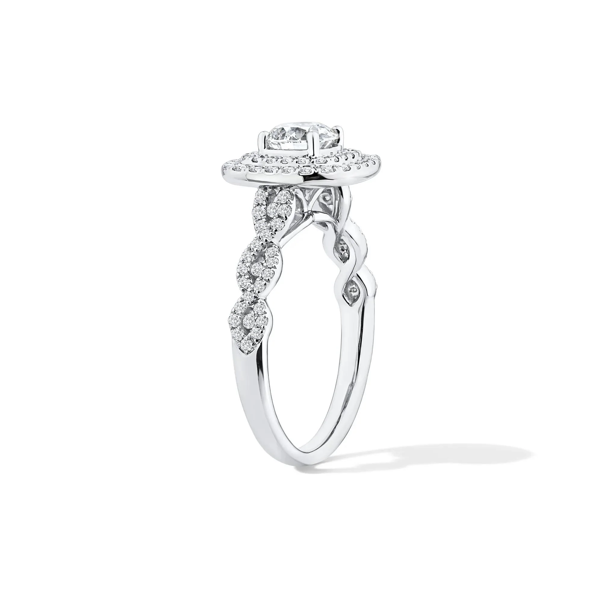 1/5 CT. Tw. Lab Grown Diamond Engagement Ring 10K White Gold Size 9 - Image 3