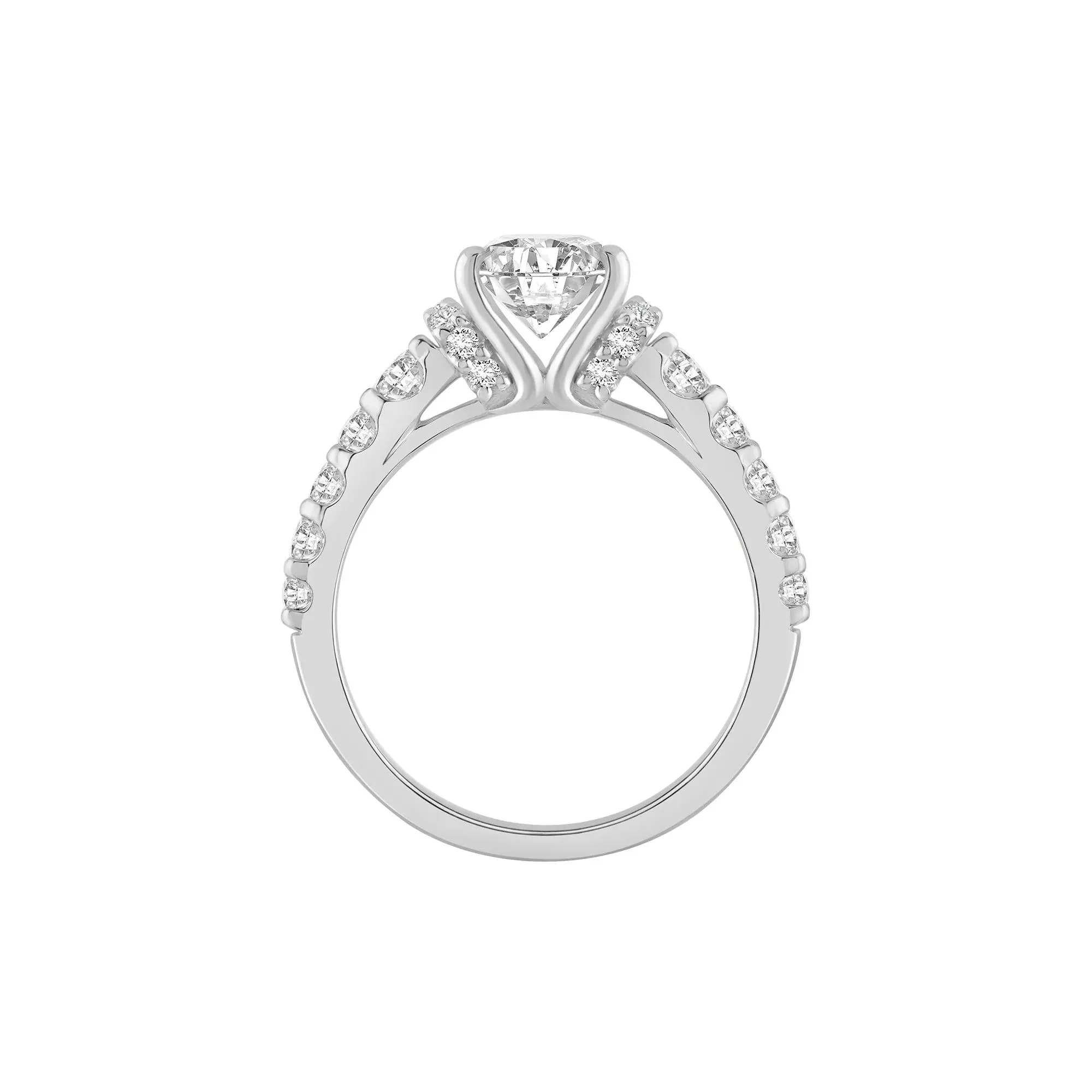2 3/4 CT. Tw. Lab Grown Diamond Engagement Ring 14K White Gold Round Brilliant Cut Size 7 10mm - Image 2