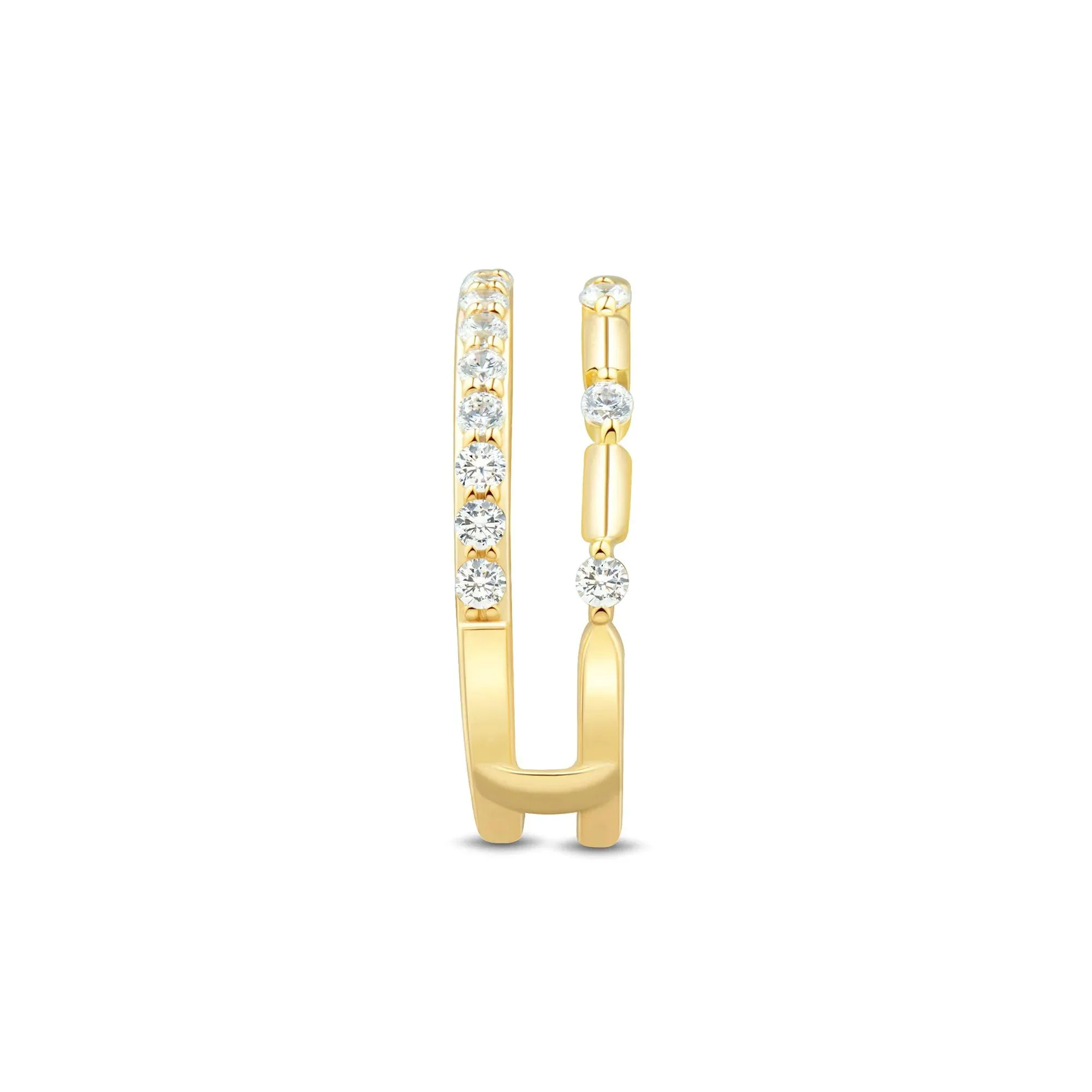 1/2 CT. Tw. Lab Grown Diamond Insert 14K Yellow Gold Ring Round Brilliant Cut Size 7.5 1mm - Image 2