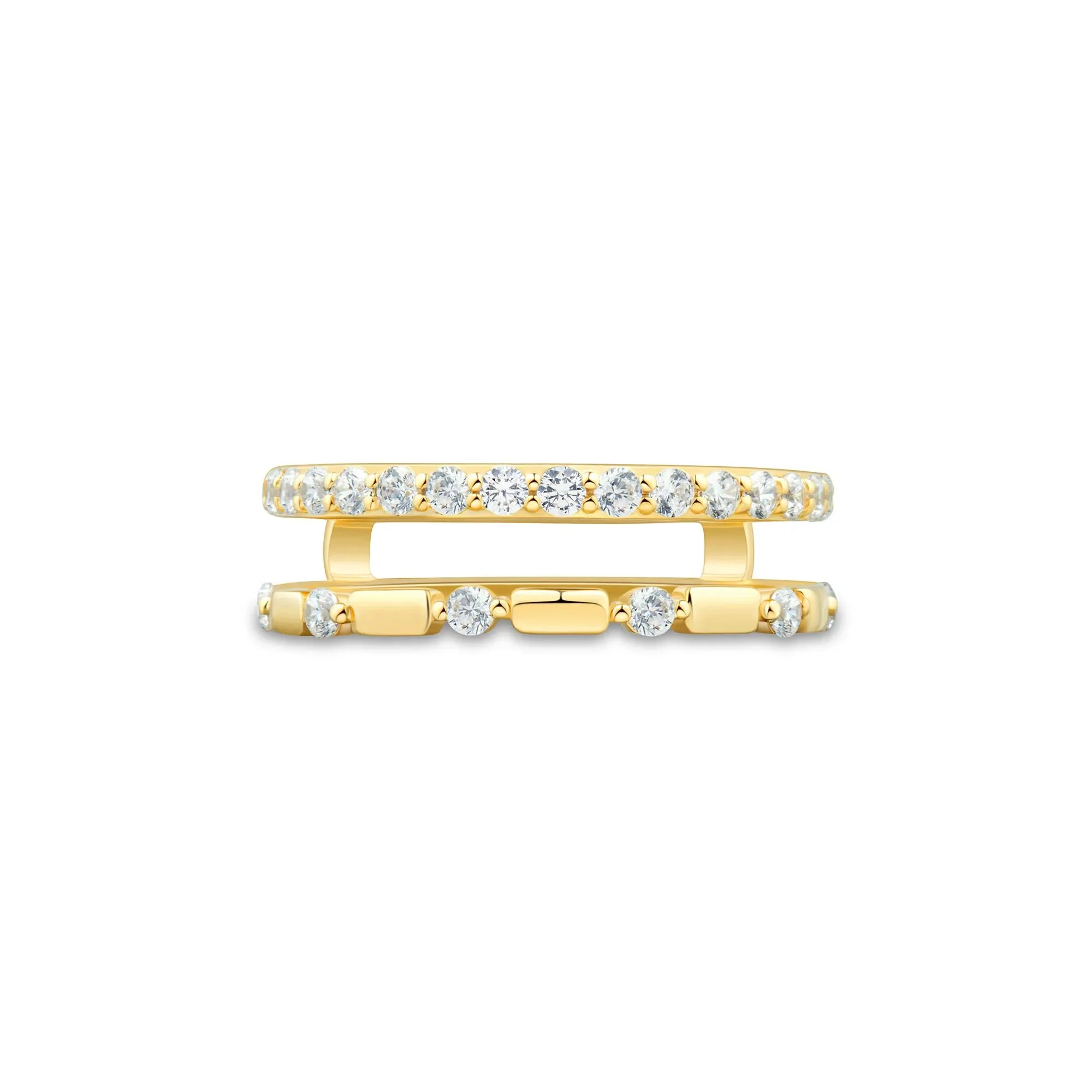 1/2 CT. Tw. Lab Grown Diamond Insert 14K Yellow Gold Ring Round Brilliant Cut Size 9 1mm