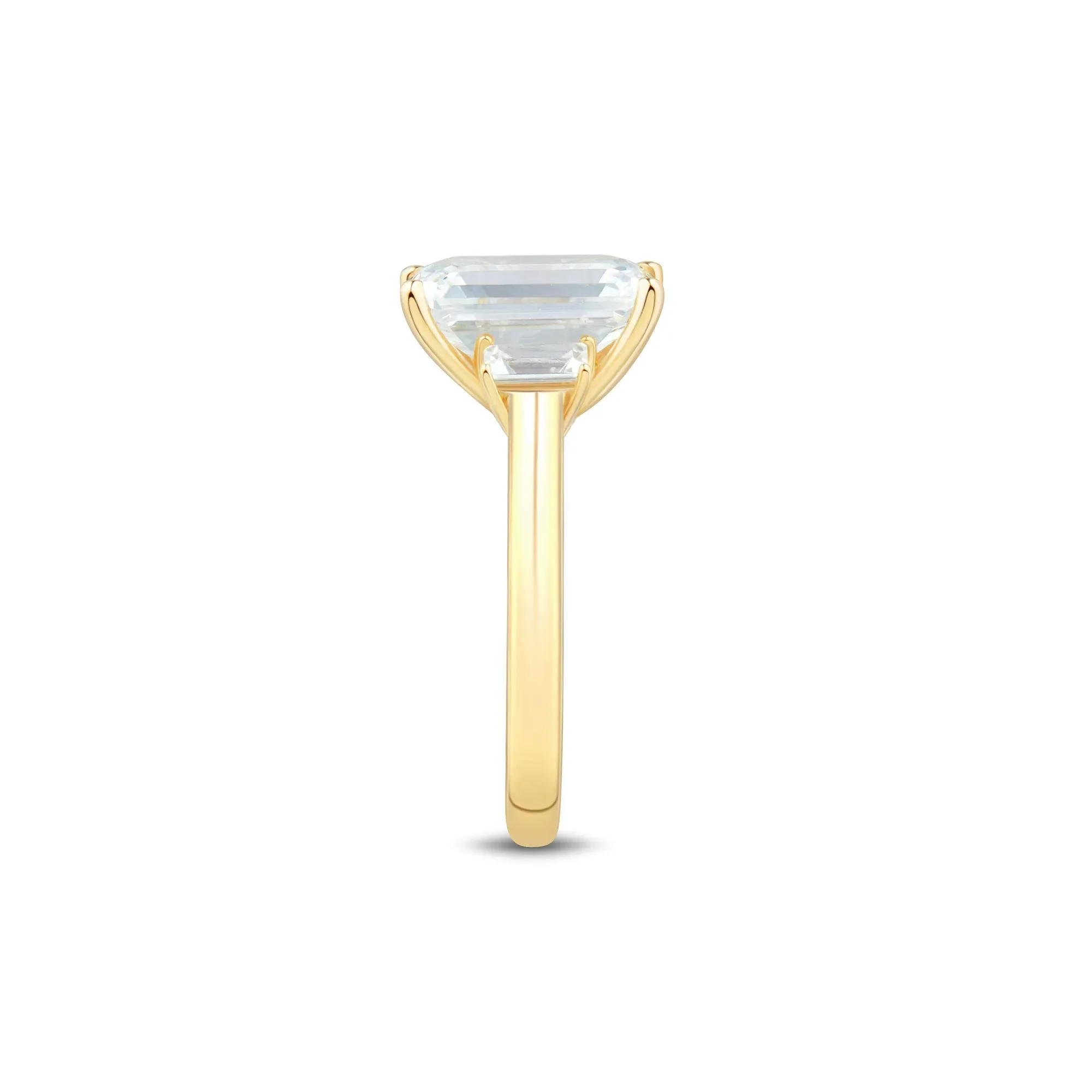 4 1/3 CT. Tw. Lab Grown Diamond Emerald-Cut Engagement Ring 14K Yellow Gold Size 10 1mm - Image 2