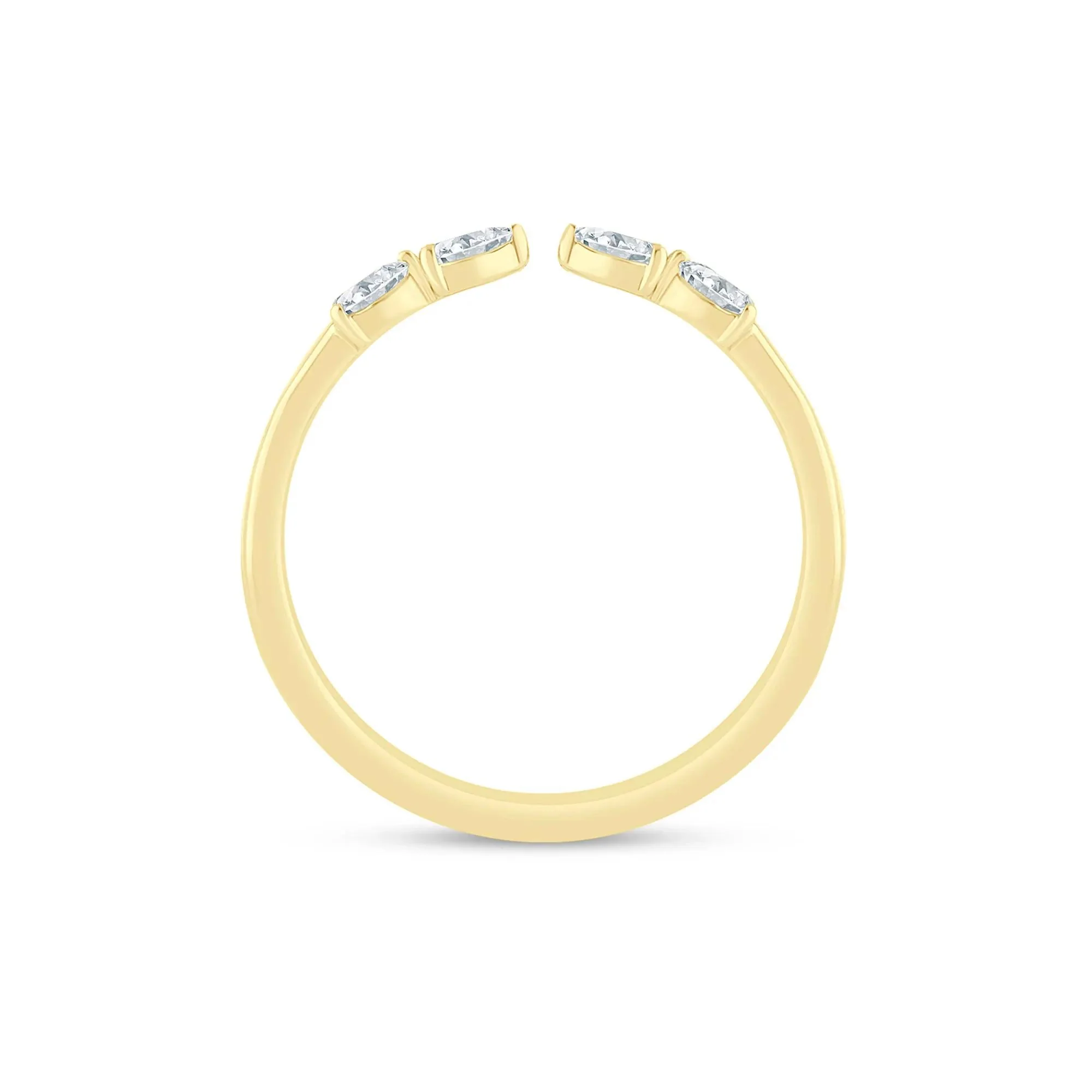 1/7 CT. Tw. Pear-Shaped Lab Grown Diamond Open Anniversary Band Ring 14K Yellow Gold Size 5 2mm - Image 2