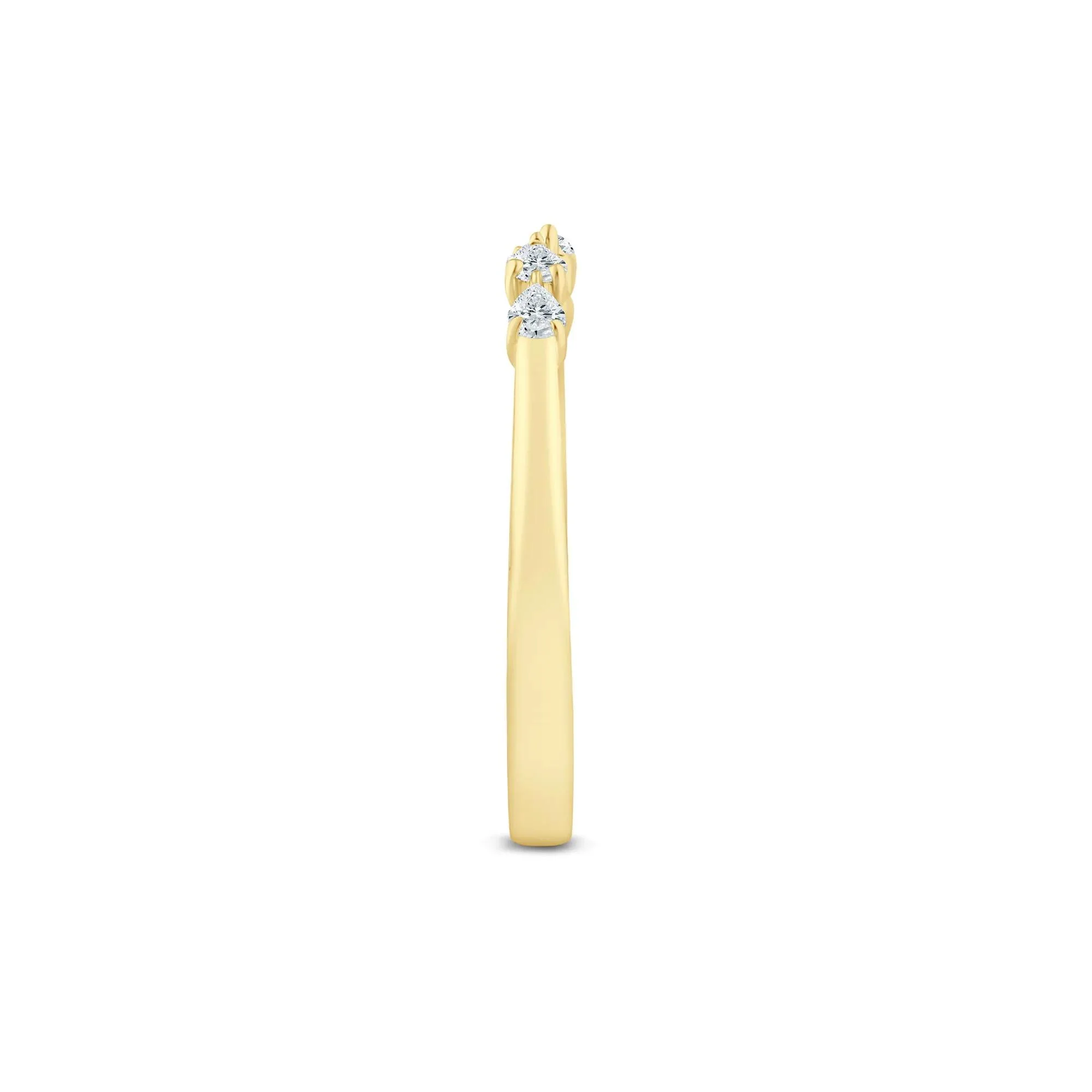 1/7 CT. Tw. Pear-Shaped Lab Grown Diamond Open Anniversary Band Ring 14K Yellow Gold Size 5 2mm - Image 3