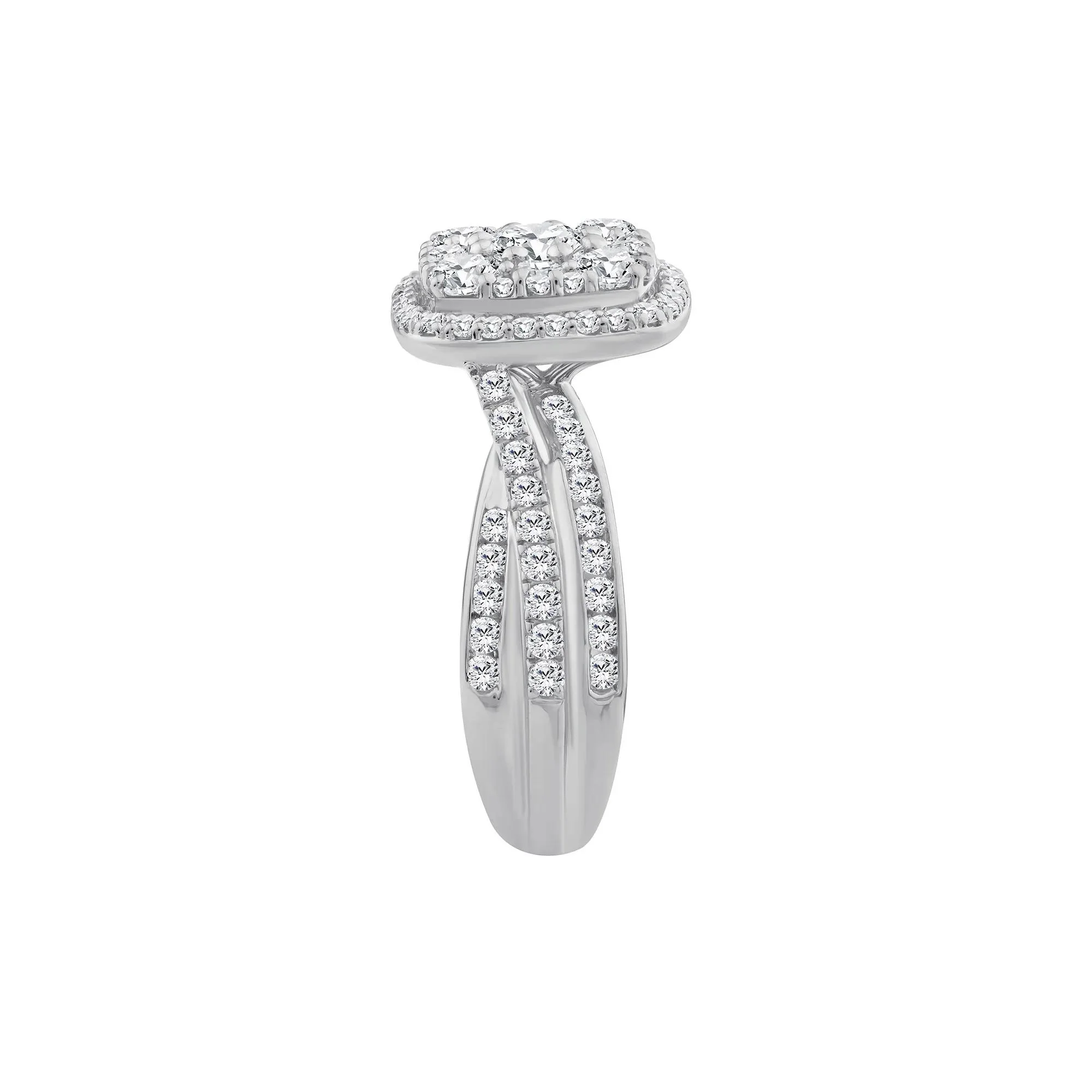2 CT. Tw. Diamond Composite Engagement Ring 10K White Gold Size 7 3mm - Image 3