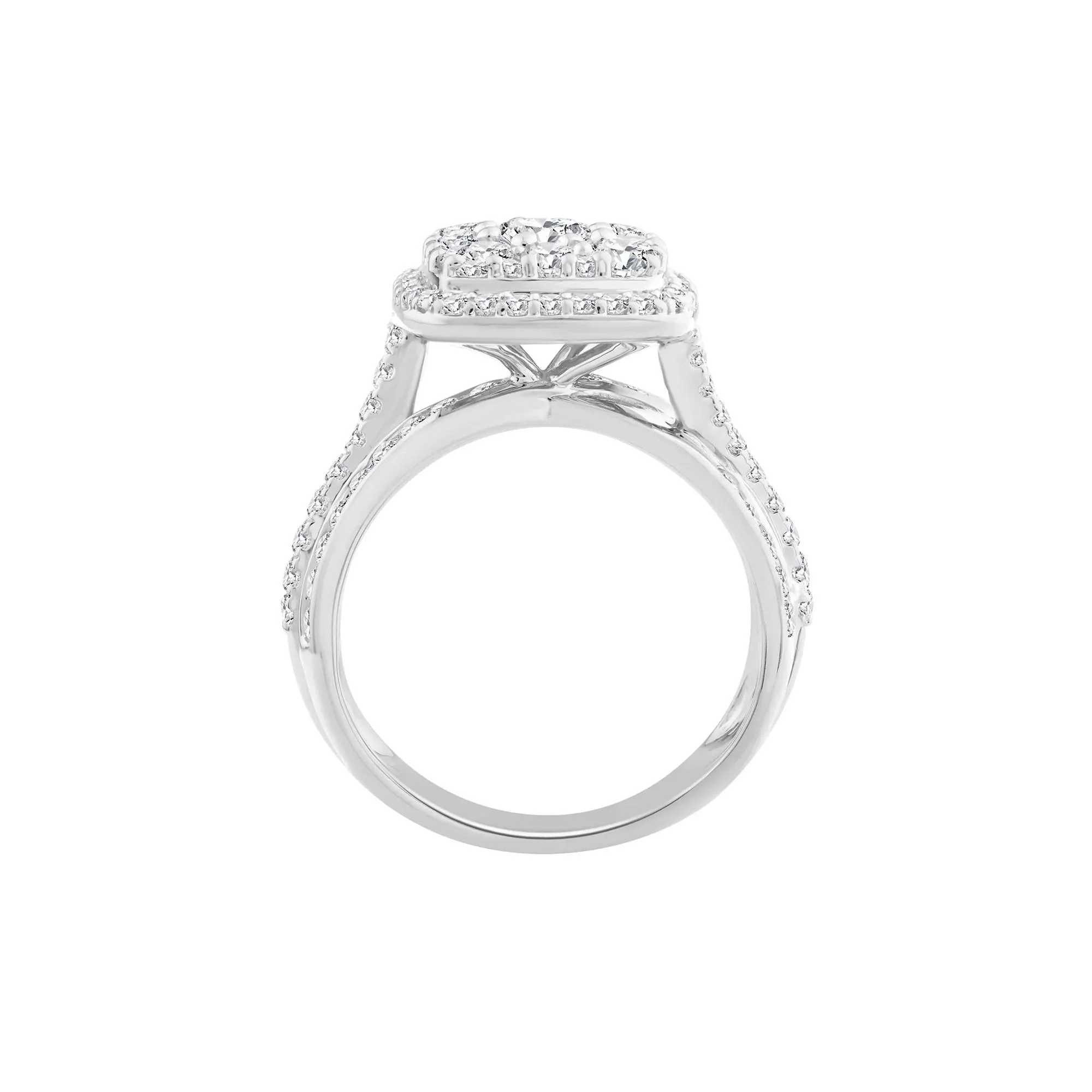 2 CT. Tw. Diamond Composite Engagement Ring 10K White Gold Size 8 3mm - Image 2