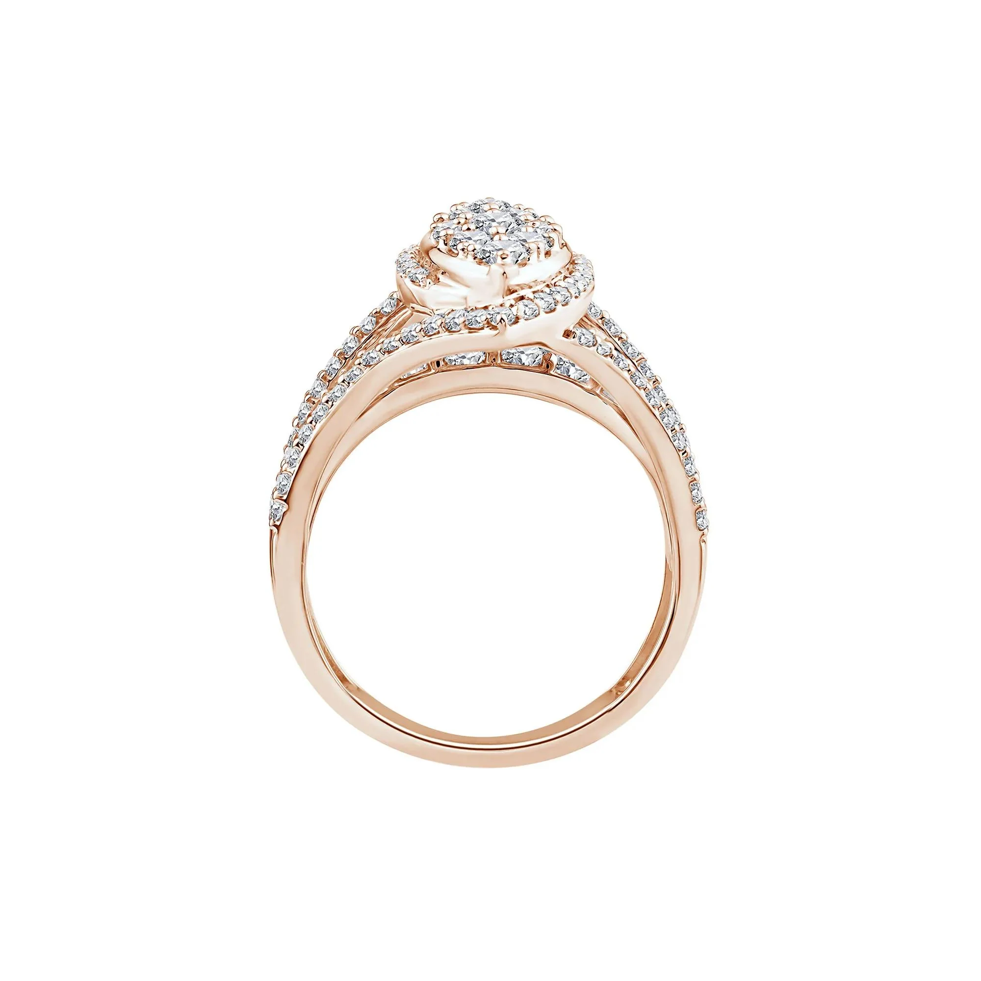 1/2 CT. Tw. Diamond Composite Engagement Ring 10K Rose Gold Size 7.5 2mm - Image 2
