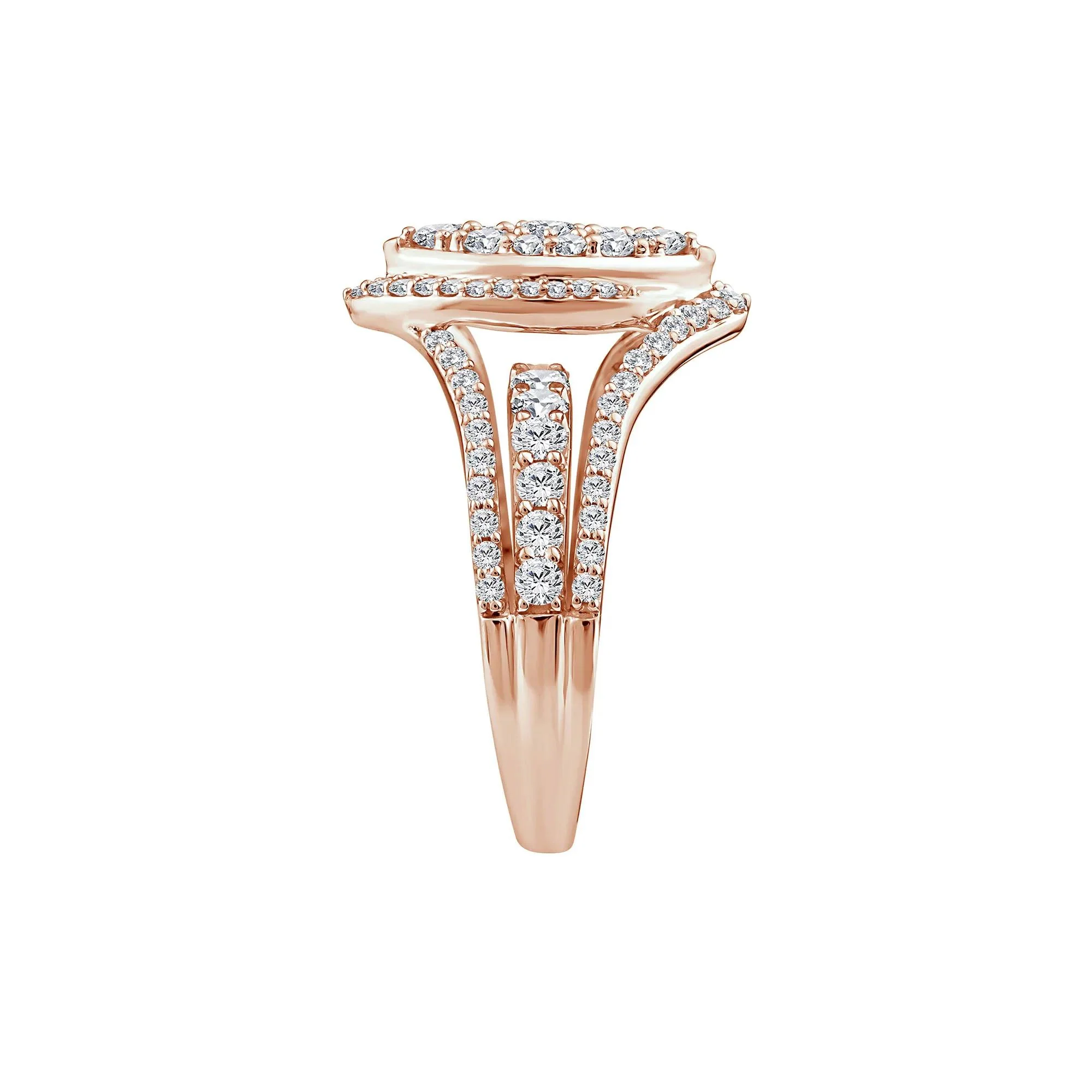 1/2 CT. Tw. Diamond Composite Engagement Ring 10K Rose Gold Size 8.5 2mm - Image 3