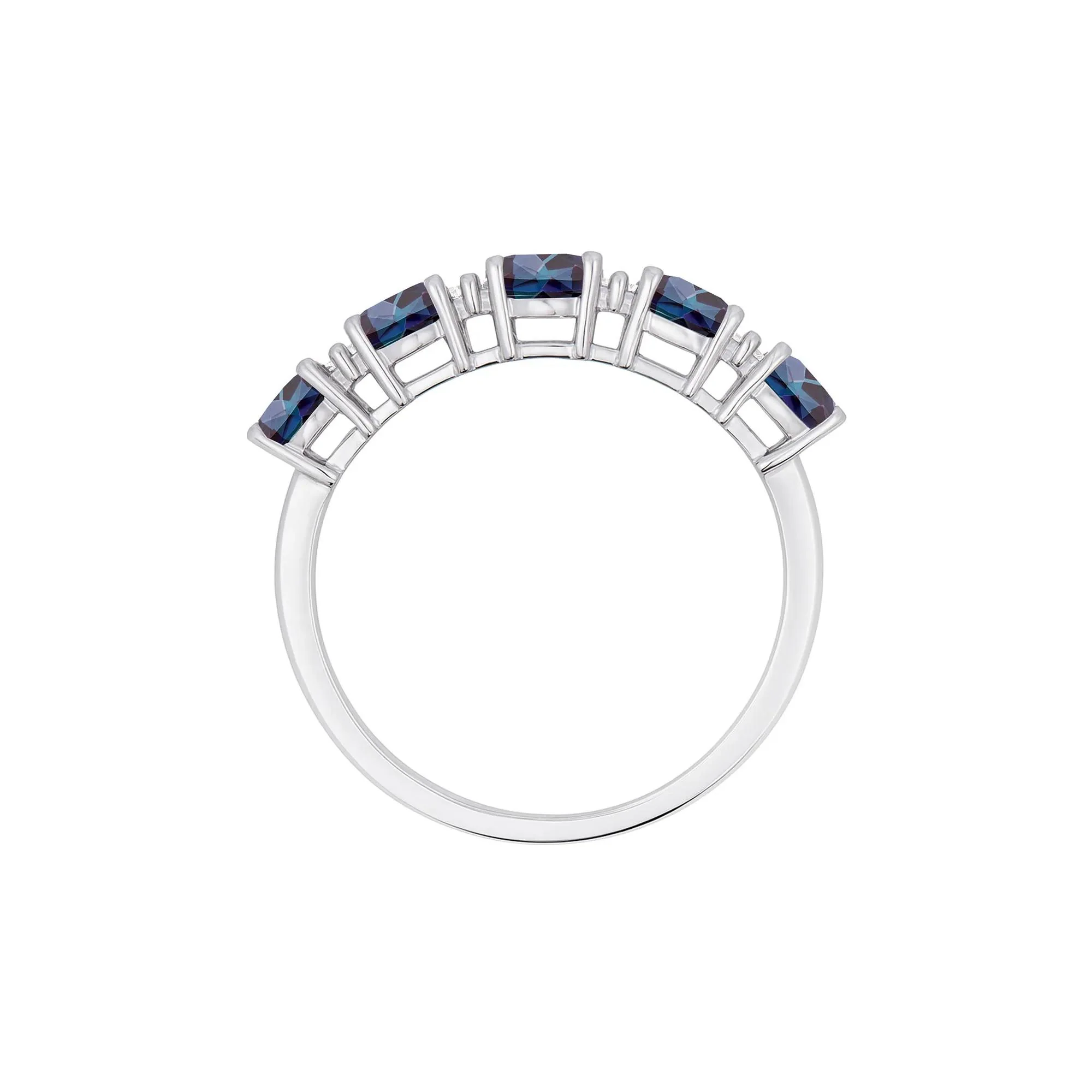 1/8 CT. Tw. Lab-Created Alexandrite and Diamond Ring 10K White Gold Size 8.5 1mm - Image 3