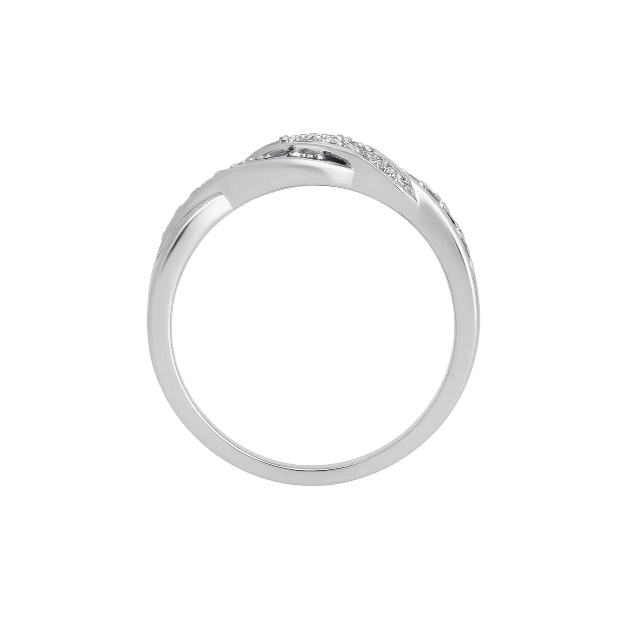 1/4 CT. Tw. Blue Sapphire & Diamond Band Ring 10K White Gold Size 6.5 1mm - Image 3
