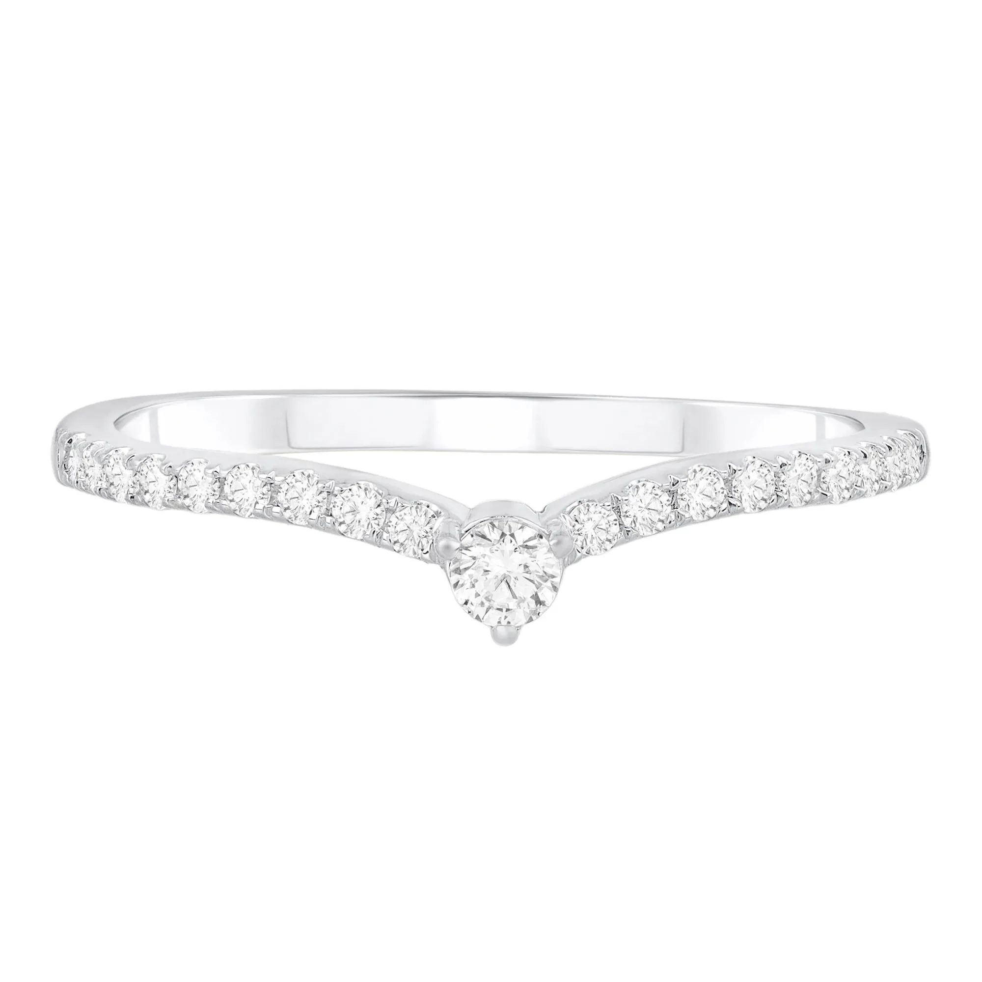 1/5 CT. Tw. Diamond Contour Band Ring 10K White Gold Size 9