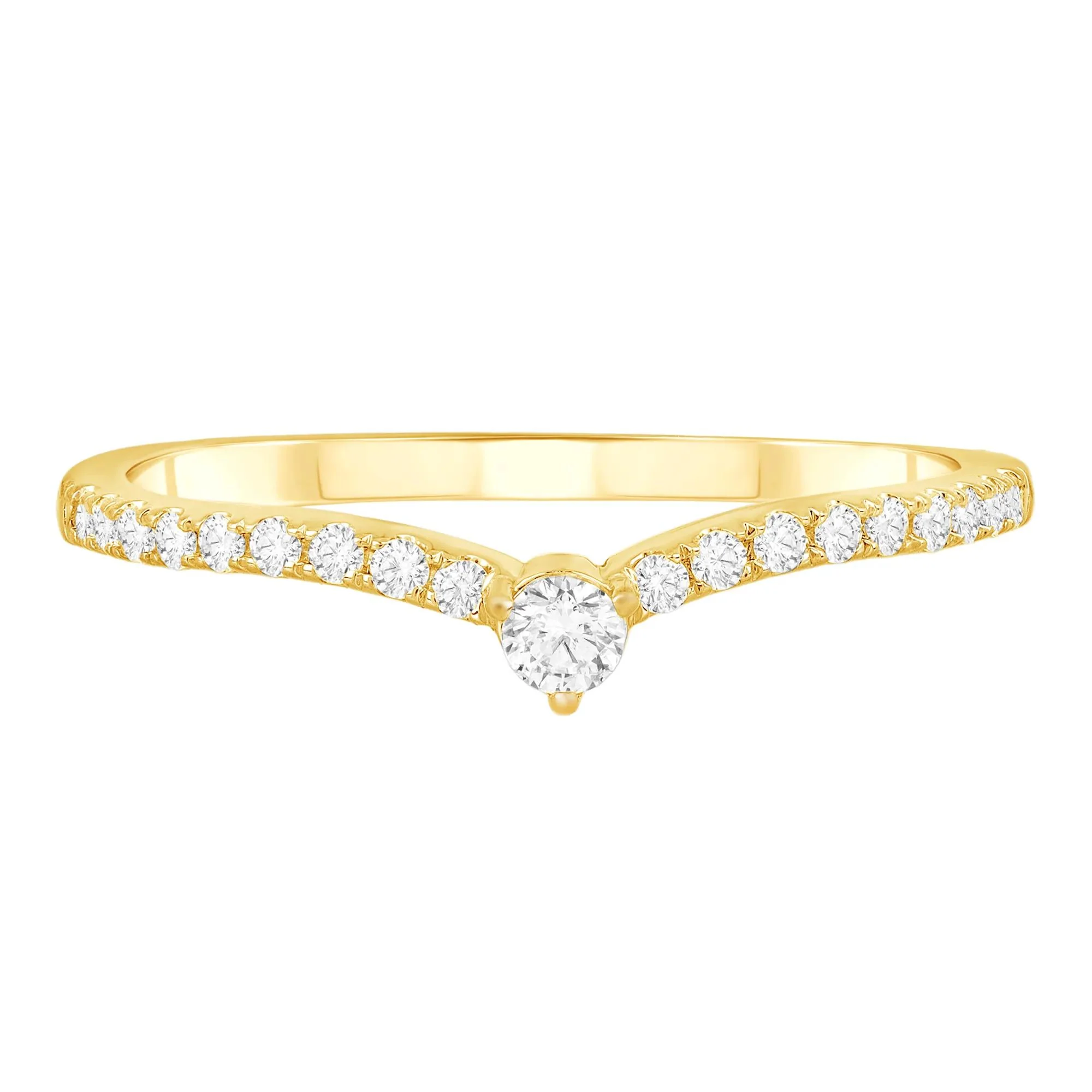 1/5 CT. Tw. Diamond Contour Band Ring 10K Yellow Gold Size 9