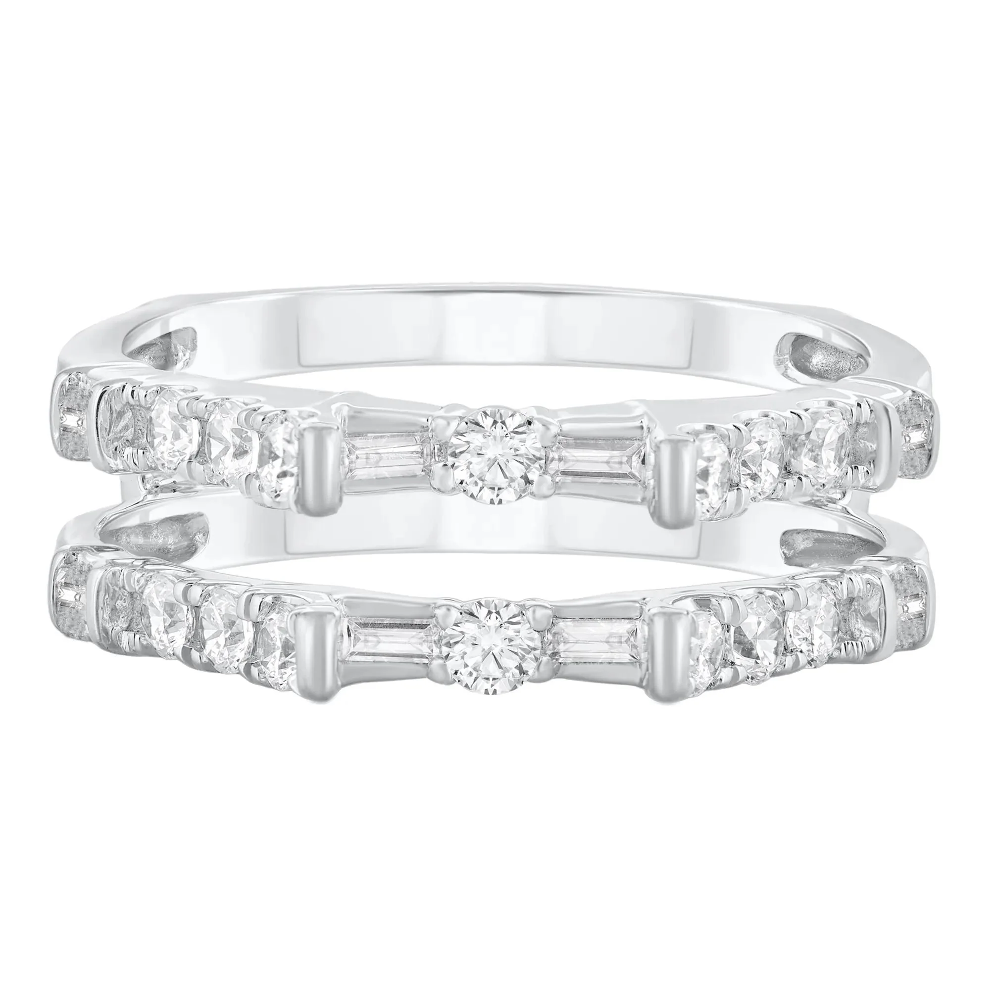 3/4 CT. Tw. Diamond Ring Insert 14K White Gold Round Brilliant Cut Size 9