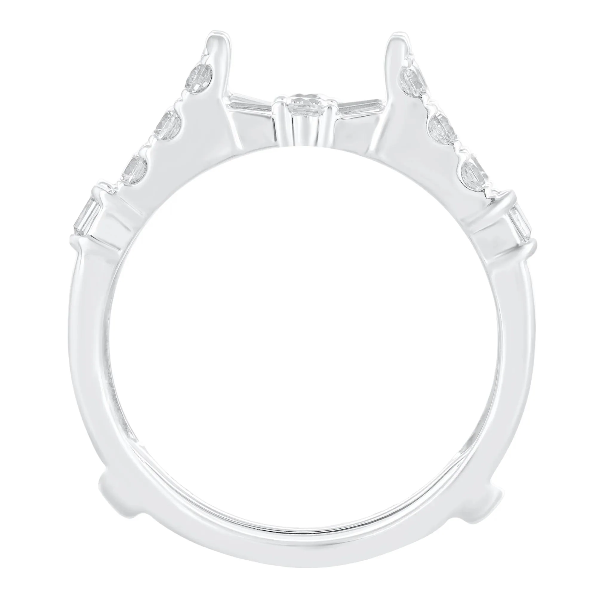 3/4 CT. Tw. Diamond Ring Insert 14K White Gold Round Brilliant Cut Size 9 - Image 2