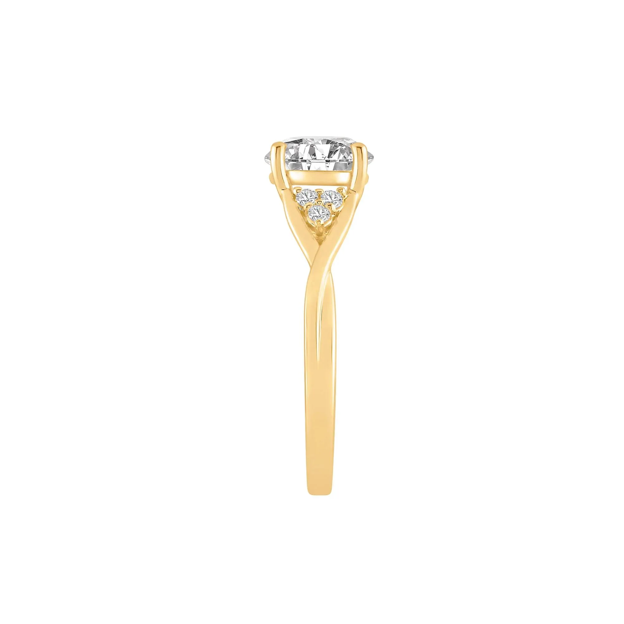 2 CT. Tw. Lab Grown Diamond Round Engagement Ring 14K Yellow Gold Round Brilliant Cut Size 9 8mm - Image 3