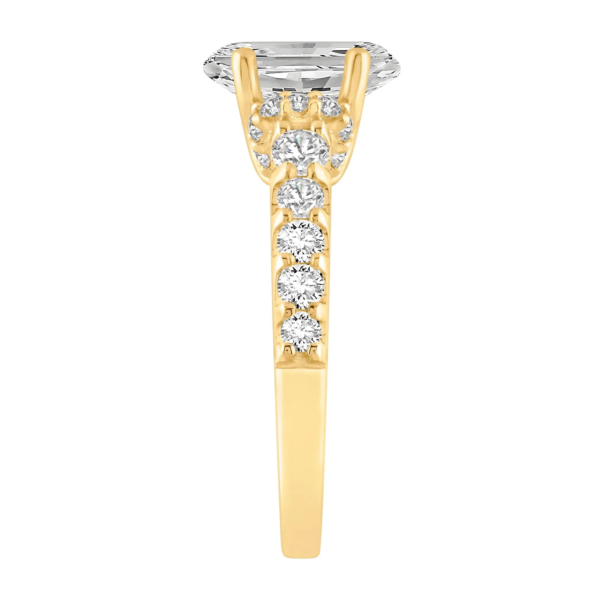 2 3/4 CT. Tw. Lab Grown Diamond Engagement Ring 14K Yellow Gold Round Brilliant Cut Size 8 10mm - Image 3