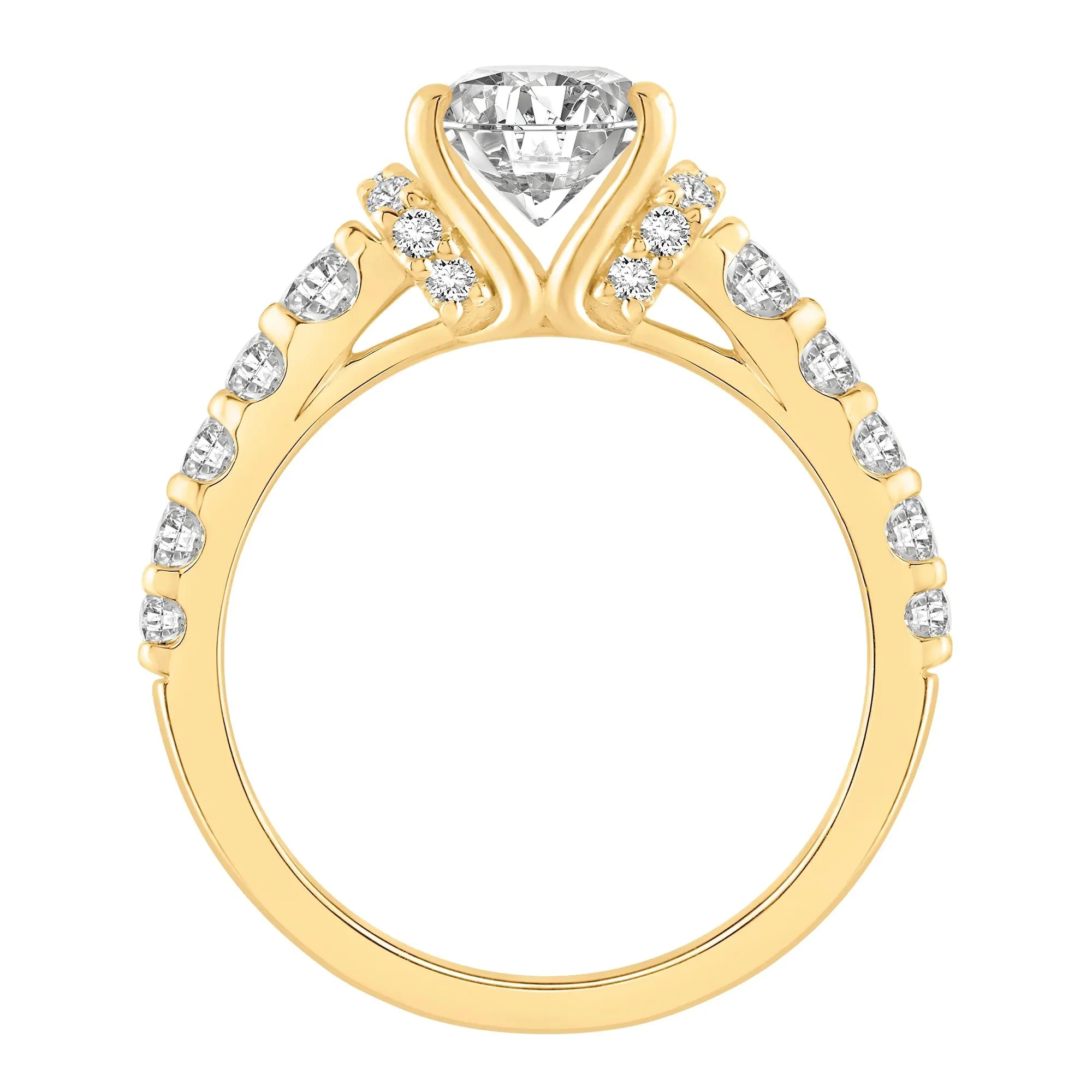 2 3/4 CT. Tw. Lab Grown Diamond Engagement Ring 14K Yellow Gold Round Brilliant Cut Size 8.5 10mm - Image 2