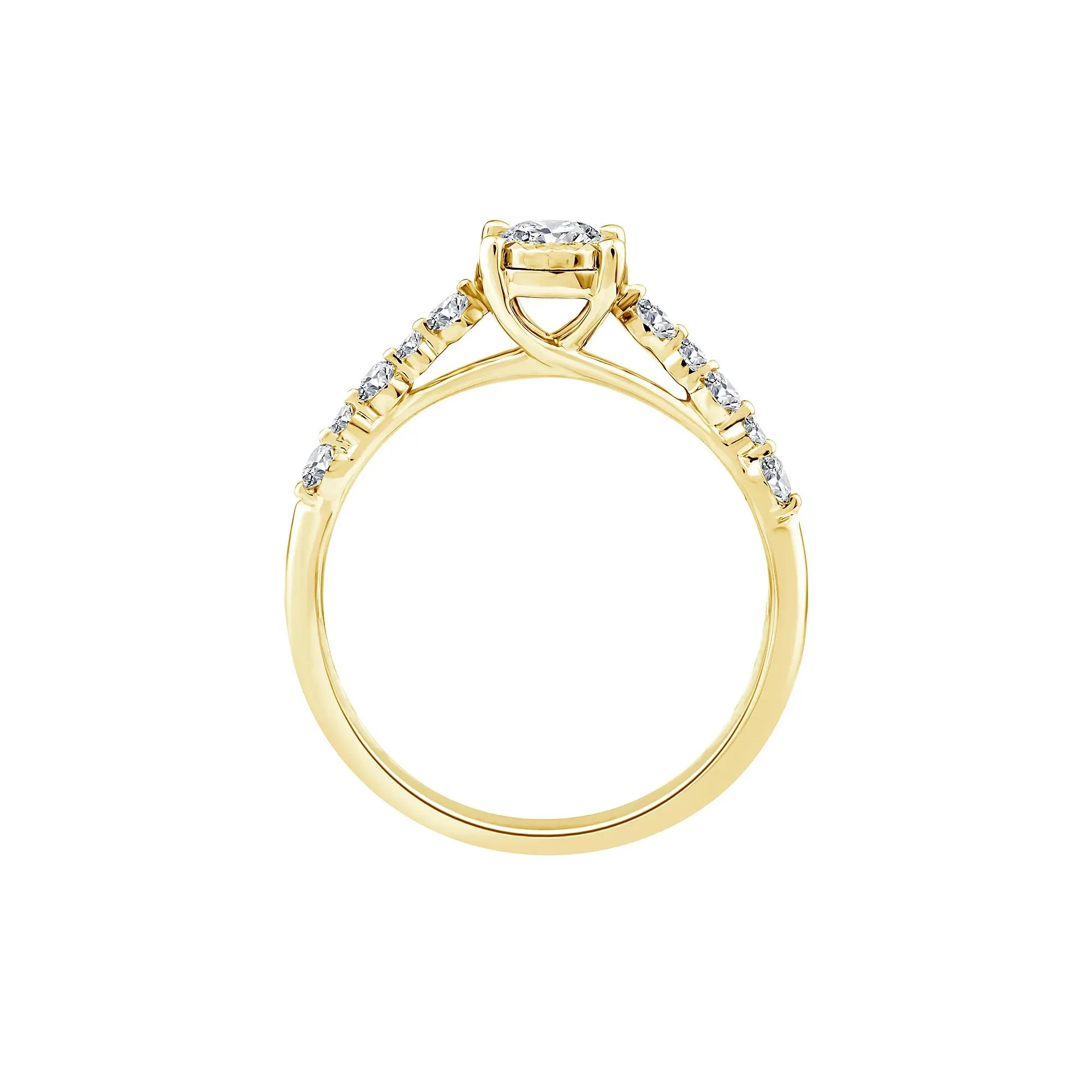 1/2 CT. Tw. Lab Grown Diamond Promise Ring 10K Yellow Gold Size 6.5 1mm - Image 2
